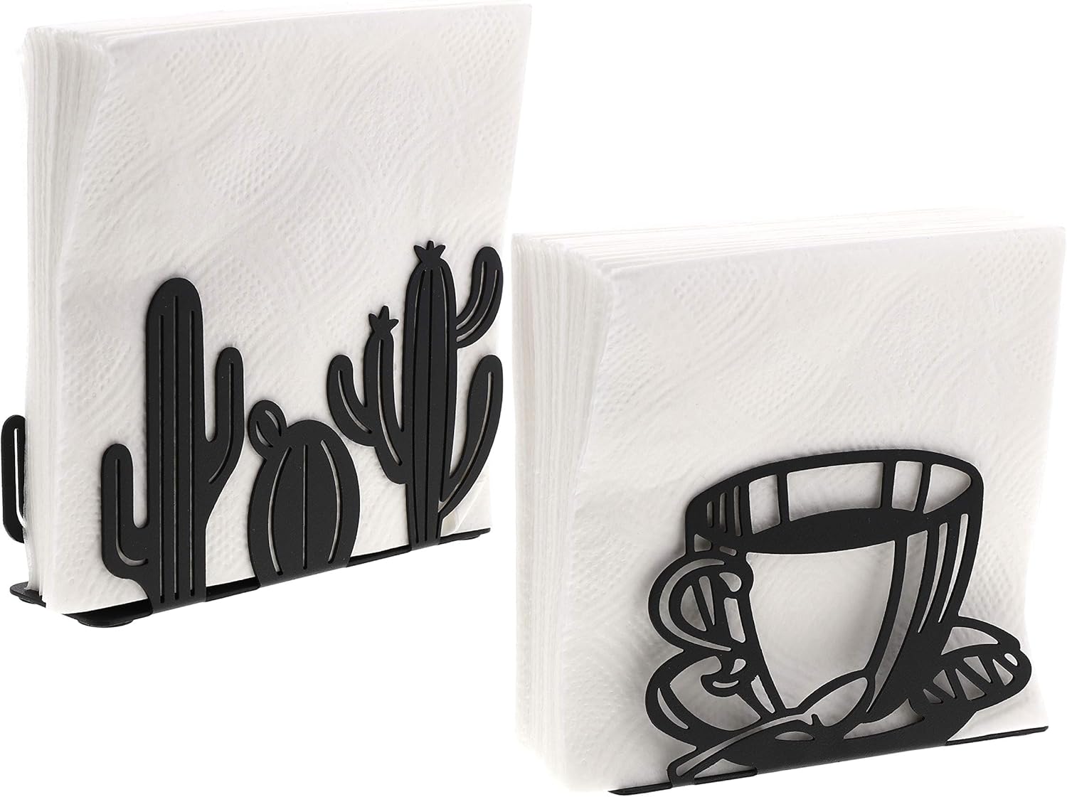 Freestanding Napkin Holders for Table - Set of 2 - Coffee & Cactus