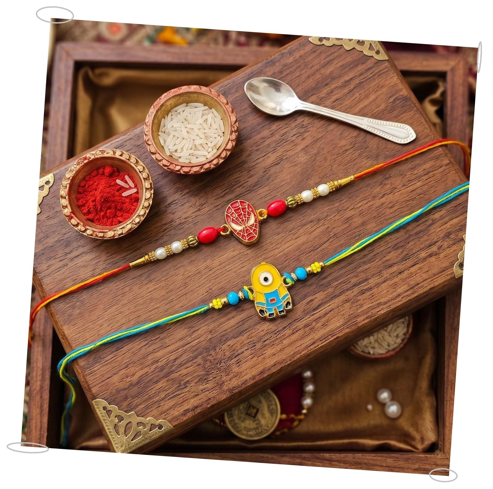 Kids Cartoon Rakhi Set of 2 for Brother Small Bhai Boys with Roli Chawal | Simple Designer Bracelet Rakshbandhan Raakhi with Roli Chawal-image-42
