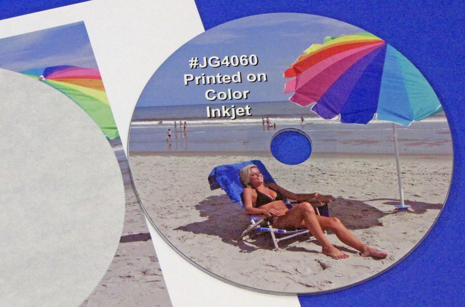 CD DVD Blu-ray Full Face Inkjet Glossy Labels 25 Sheets #JG4060