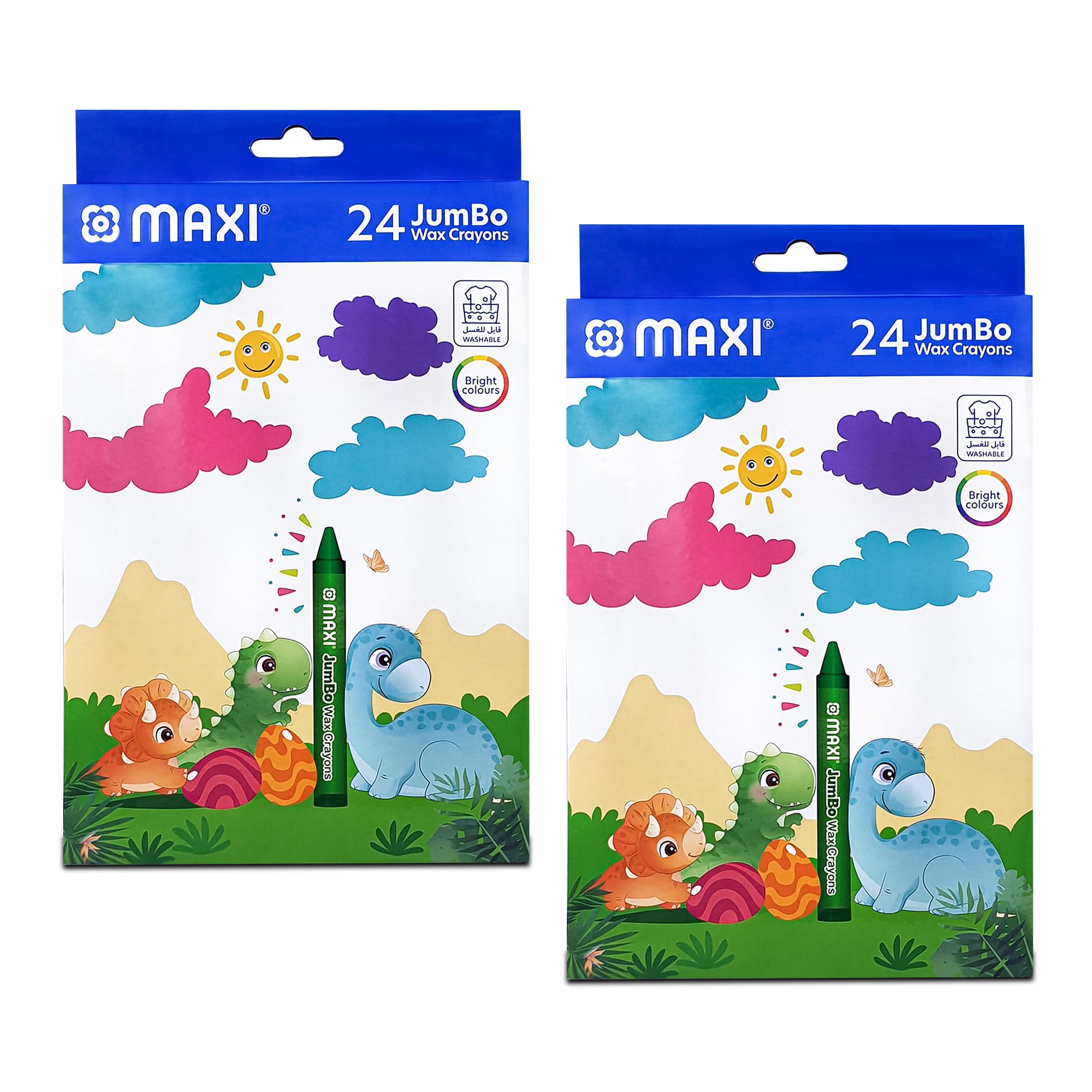 Maxi Jumbo Wax Crayons 48 Color Round 90Mm In A Tub