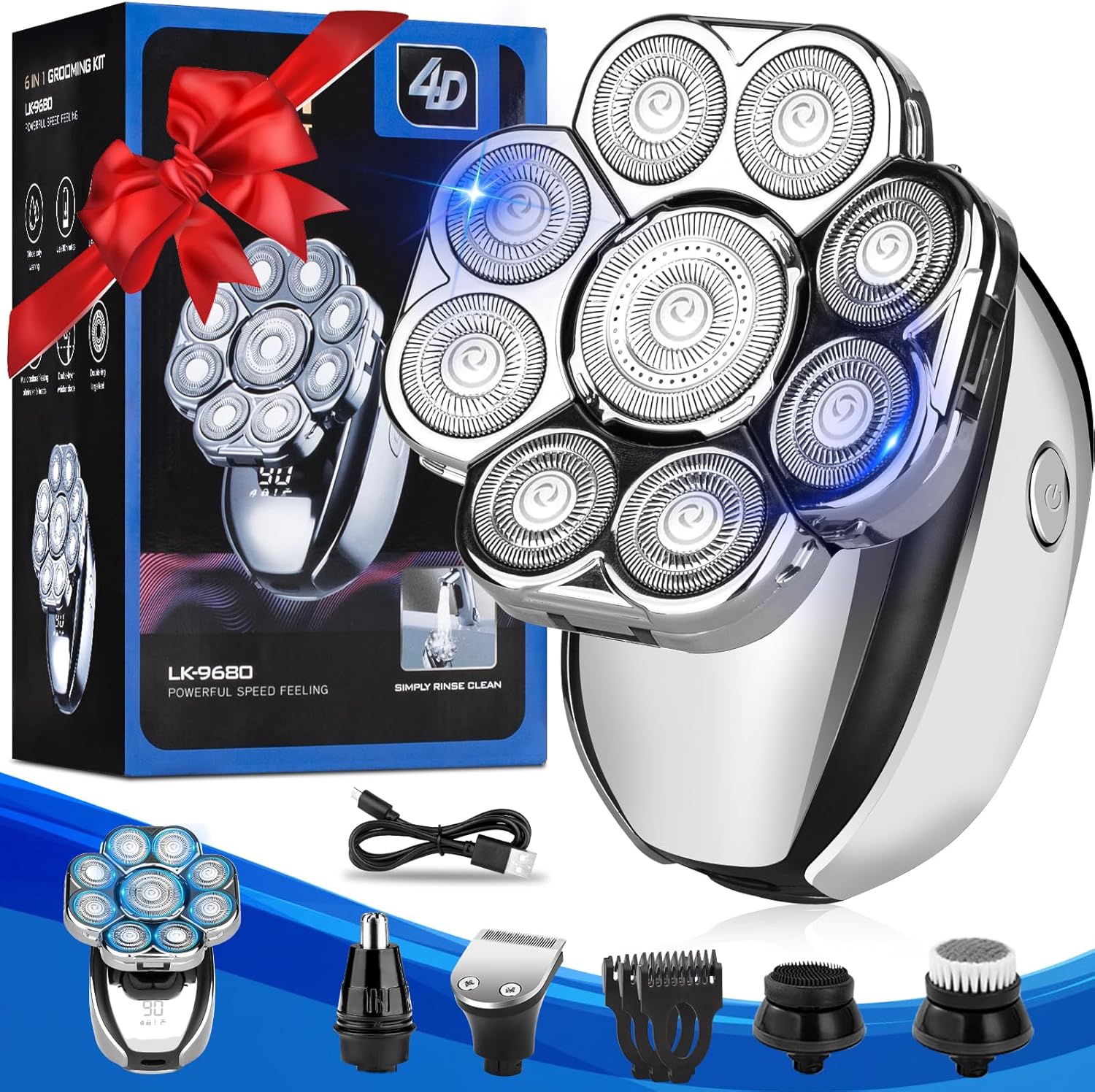 Amazon.com: Viatia Head Shaver 9D, Upgrade Head Shavers for Bald Men, 6 ...