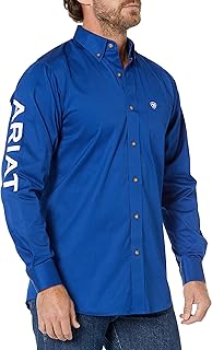 Men's MNS Team Logo Twill FTD Ls Shrt Ultm/Wht