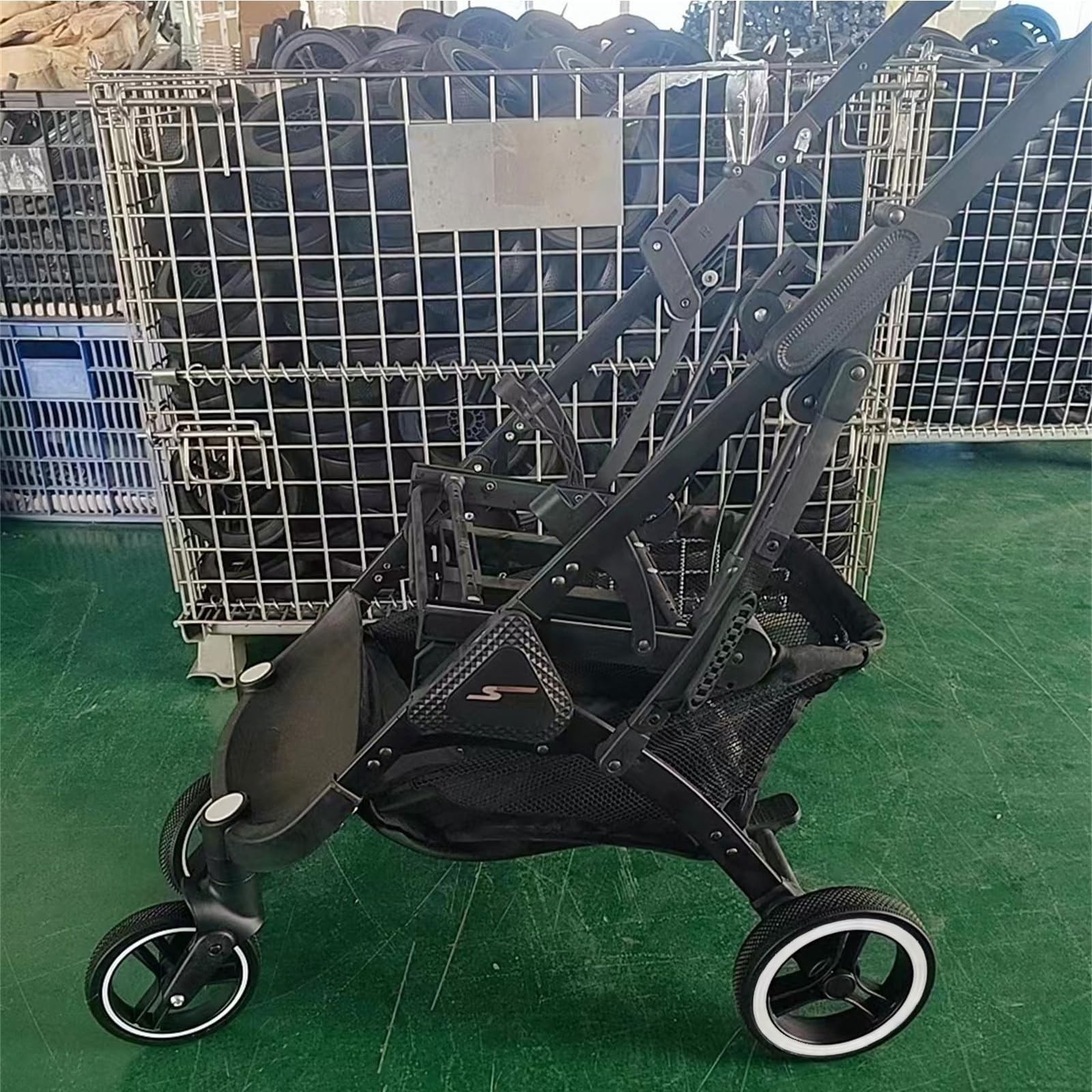 Ensemble de roues de landau en caoutchouc et métal pour poussette de bébé, accoudoir avant de rechange pour plus cher