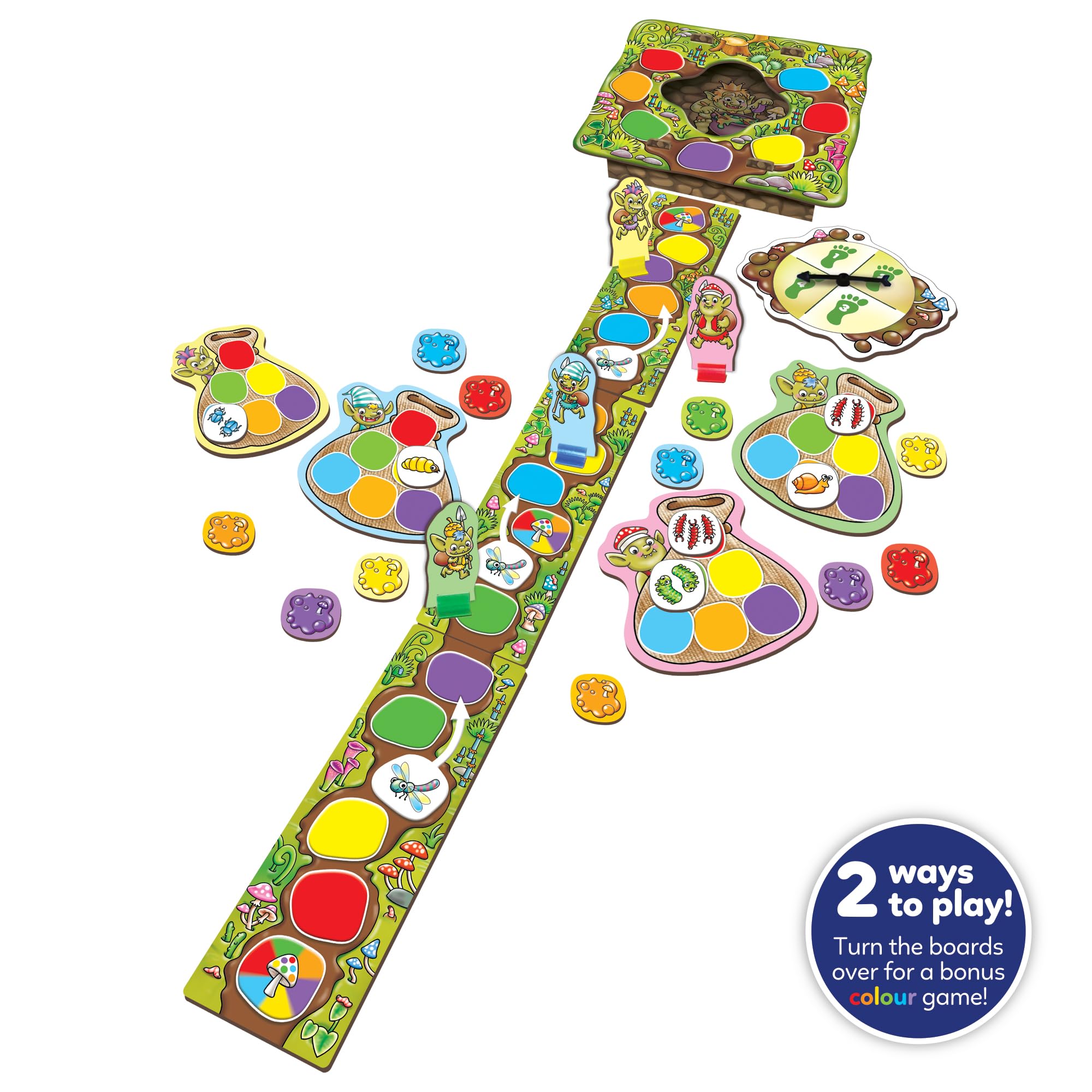 Orchard Toys Troll in a Hole Family Board Game for Kids 4+, Educational Game for Counting Colour Recognition & Social Skills - Image 3