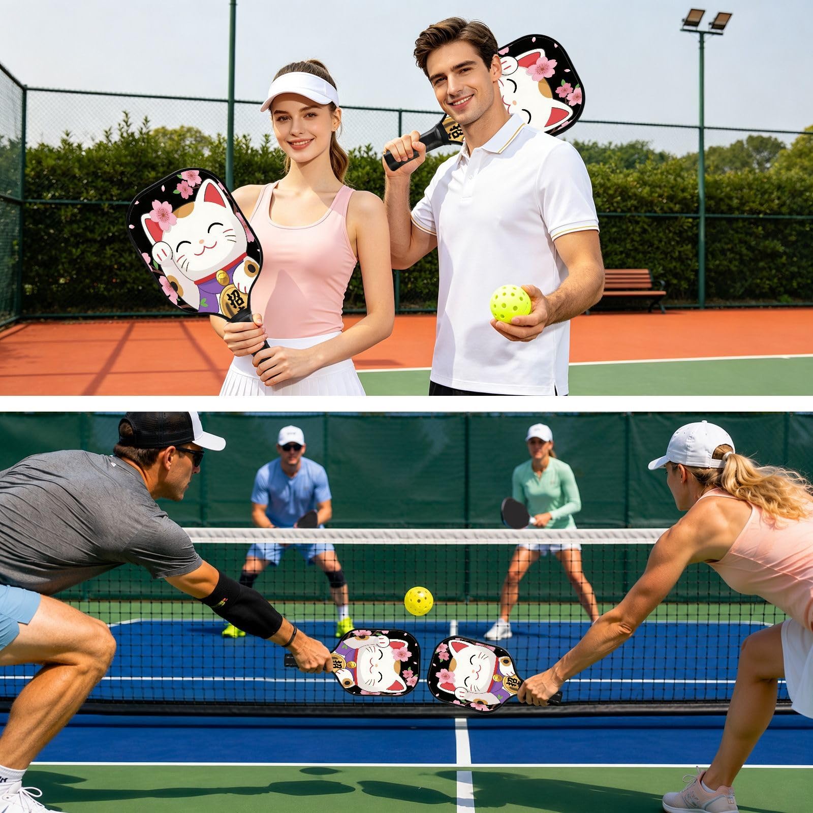Paletta giapponese Maneki Neko Lucky Cat Graphite Pickleball