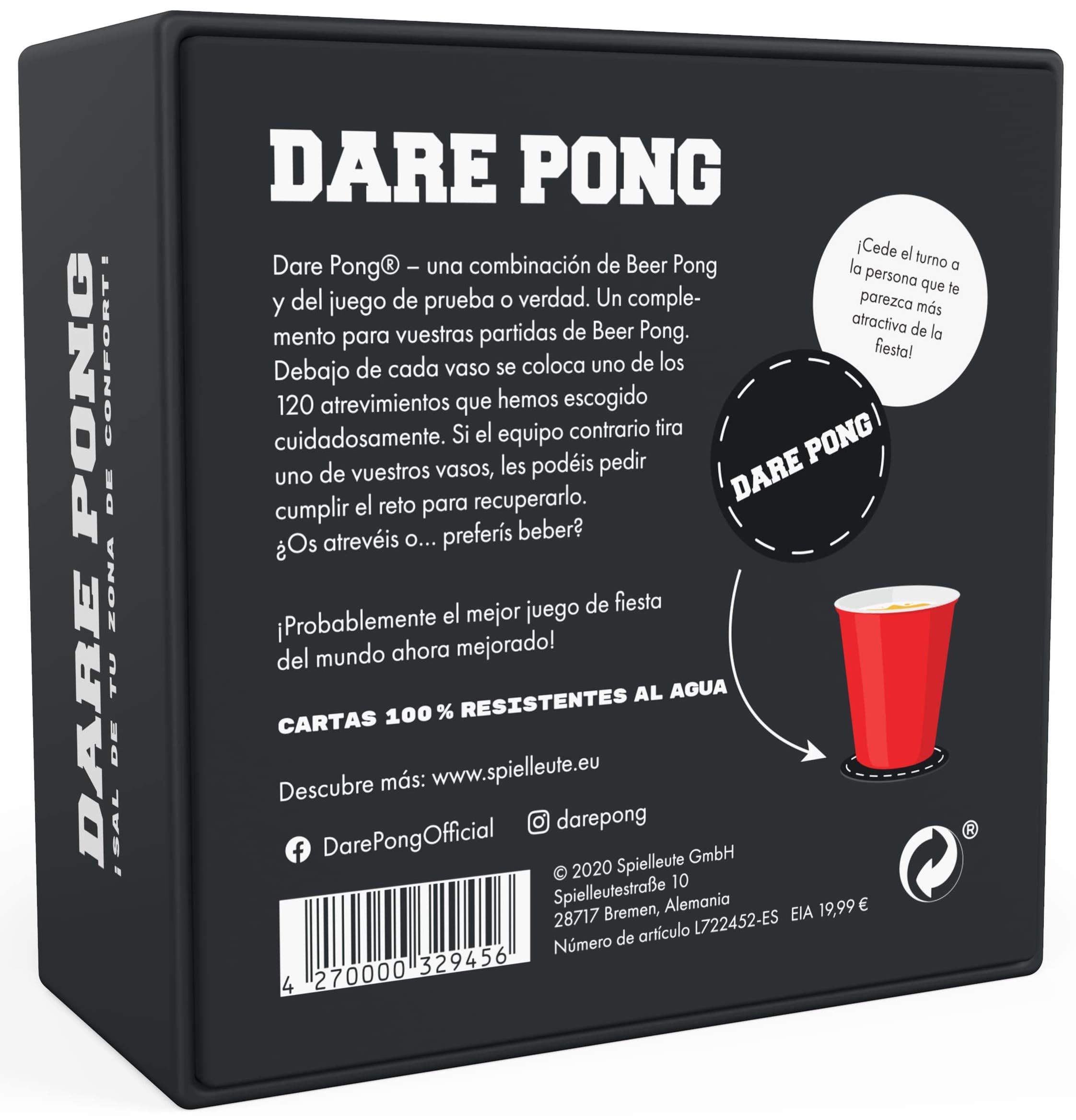 Dare Pong®, A Combination of Beer Pong and Test or Truth Drinking Game, Novelty 2021, Ideal for Parties Bottles - Image 4