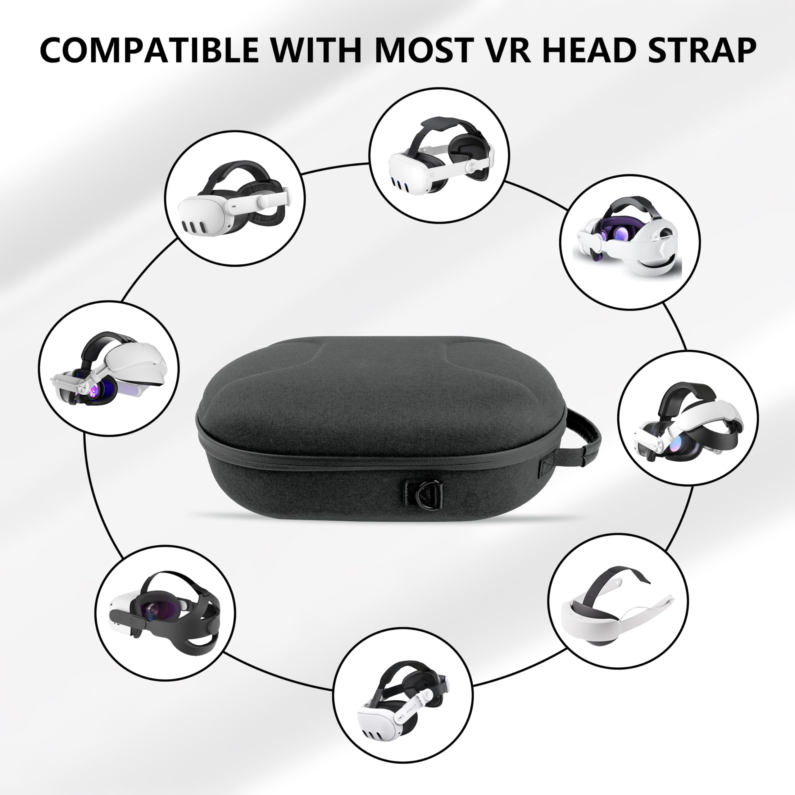 VR Headset Carrying Case, Portable Storage Bag for Meta. Quest 3/ Pico 4 Ultra, with Handheld and Shoulder Straps, Travel case for VR, Controller, Elite Strap and Accessories