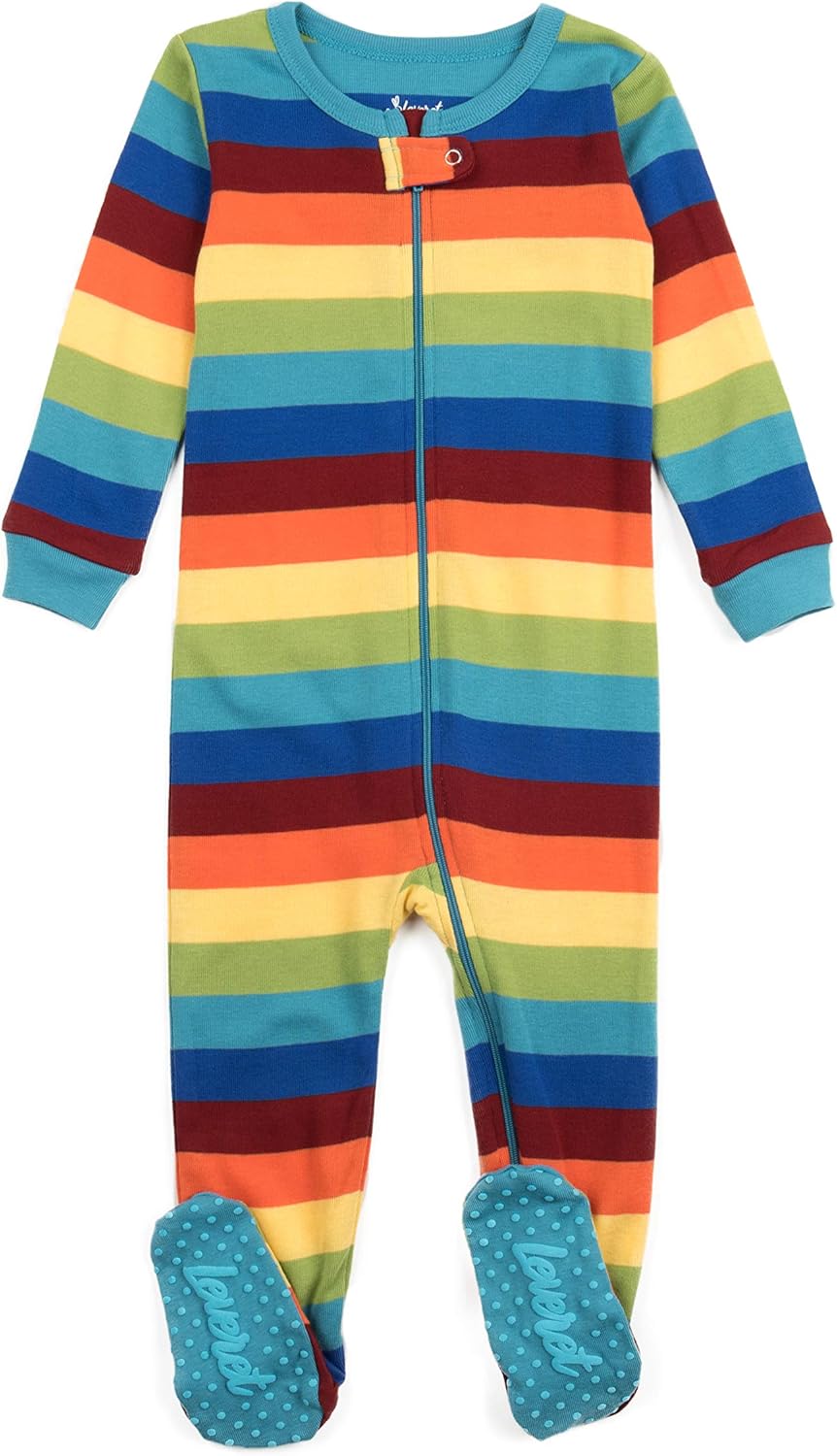 Leveret Kids Pajamas Baby Boys Girls Footed Pajamas Sleeper 100% Cotton (Size 6-12 Months-5 Toddler)