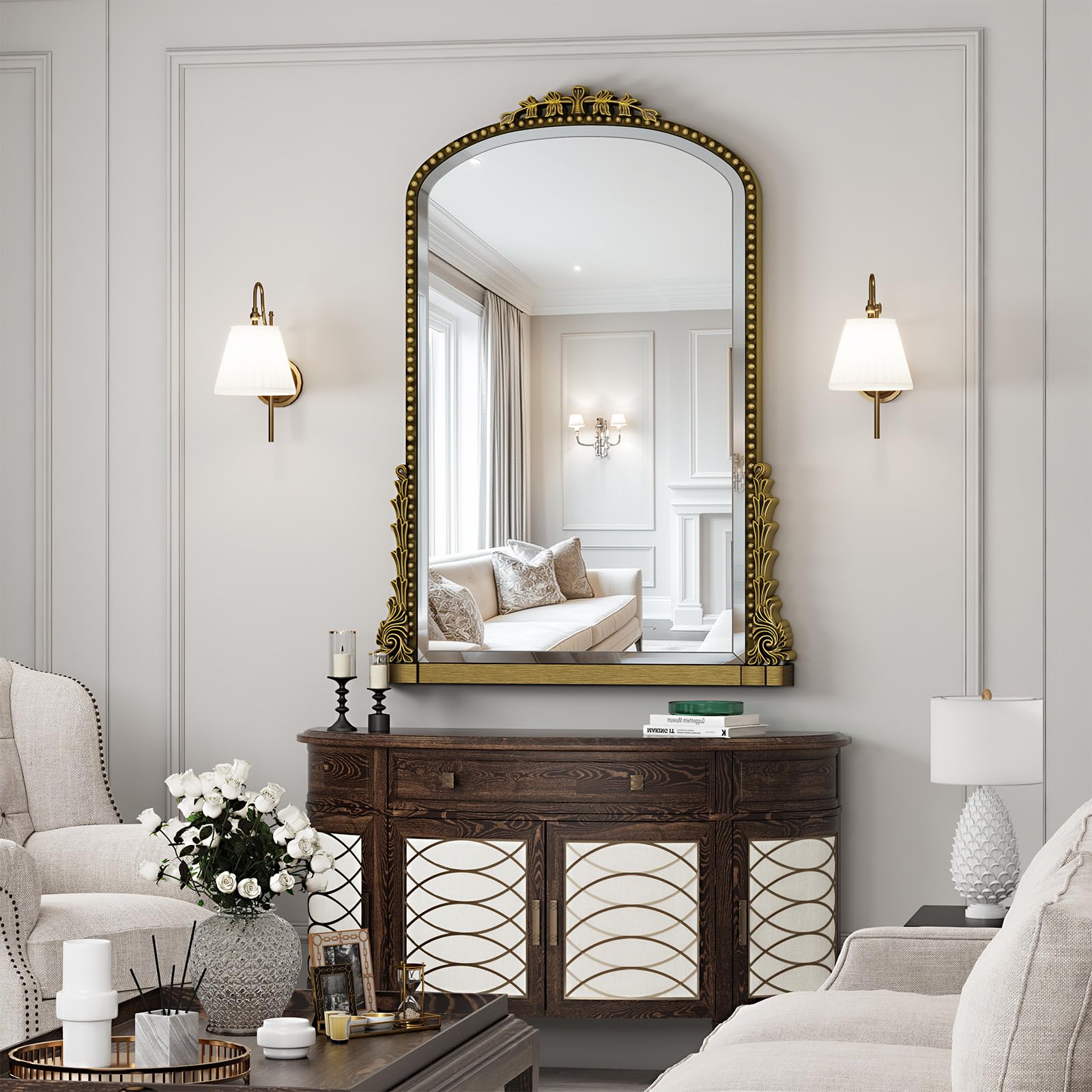 Amazon.com: Wall Mirror, Vintage Carved Bathroom Mirror 22