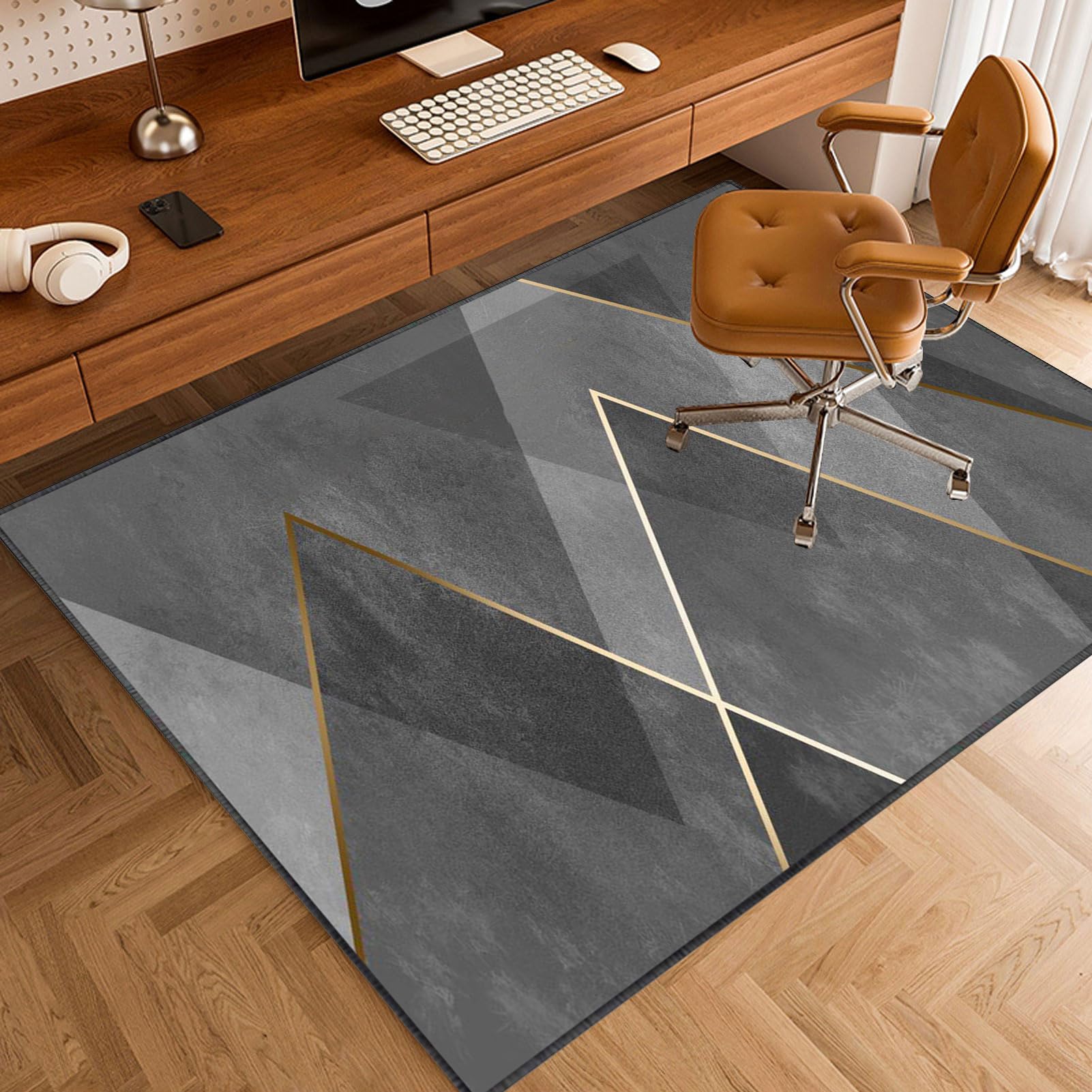 Alfombrilla extragrande para silla de escritorio, 140 x 180 cm, protector de suelo de madera dura antideslizante para sillas de oficina, juegos y computadora, resistente a los arañazos, ideal para