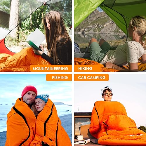 Miniatura 7 de ICECO Sacos de dormir para adultos para clima frío, saco de dormir extra grande para campamento, saco de dormir XL grande y alto, ideal para hombres