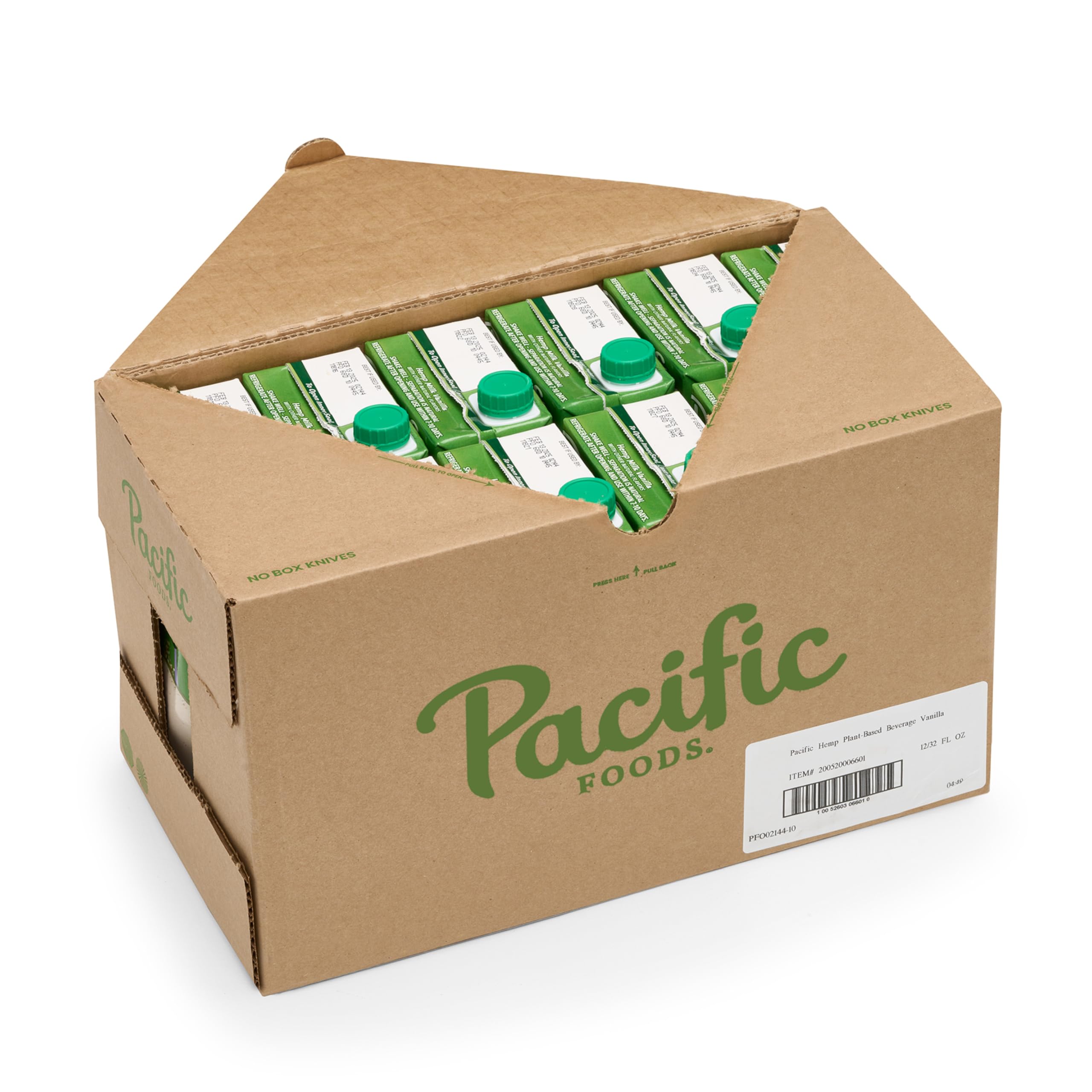 Pacific Foods Vanilla Hemp Milk, Plant Based Milk, 32 oz Carton (Pack of 12)