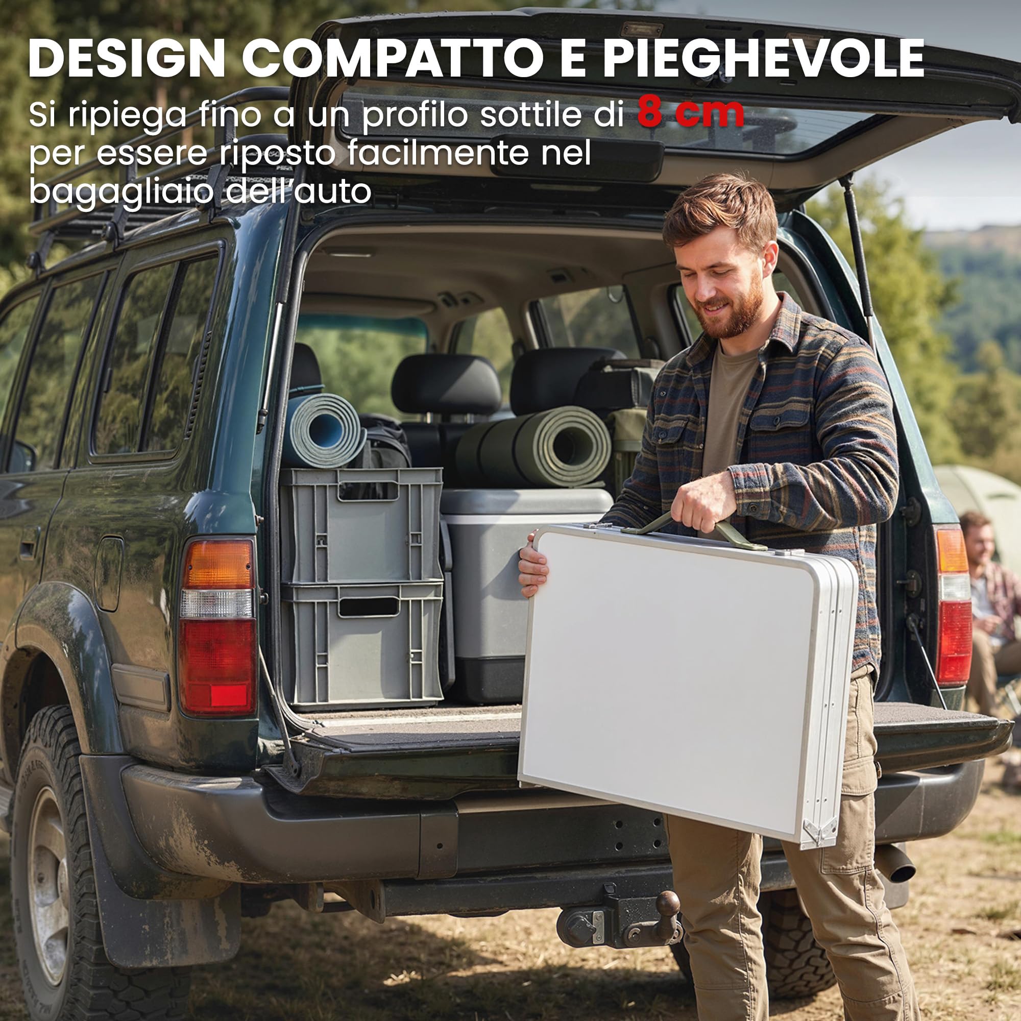 Outsunny Cucina da Campeggio Pieghevole, Mobile Cucina da Campeggio in Alluminio, MDF e Tessuto Oxford, per Picnic, BBQ e attività all'Aperto, 120x47x70 cm, Argento