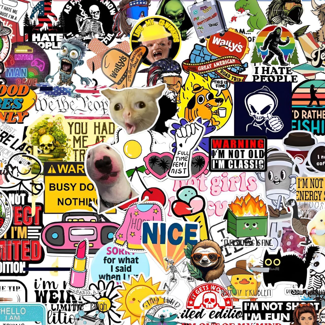 Alpacastore 200 PCS Stickers for Adults - Funny for Water Bottle, Laptop, Helmet, Cars, Tool Box, Cars - Blue Collar Stickers for Men, Waterproof 200 Styles (400 (Piece)) image 2