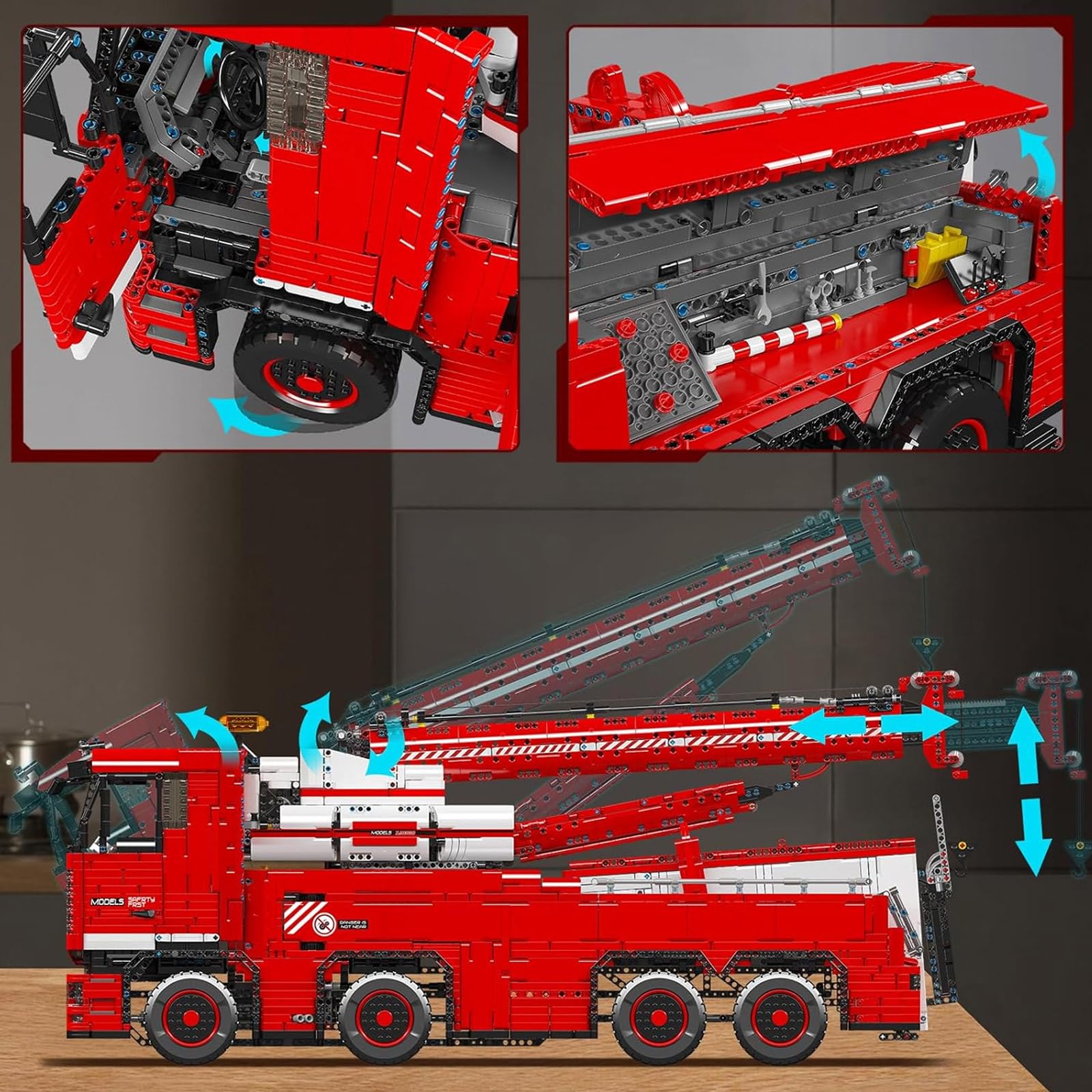 Mould King 19008 Technik Ferngesteuert Abschleppwagen, 10966 Teile 2.4Ghz RC Tow Truck mit 19 Motoren, Technik Groß Kran LKW Bausteine Modell