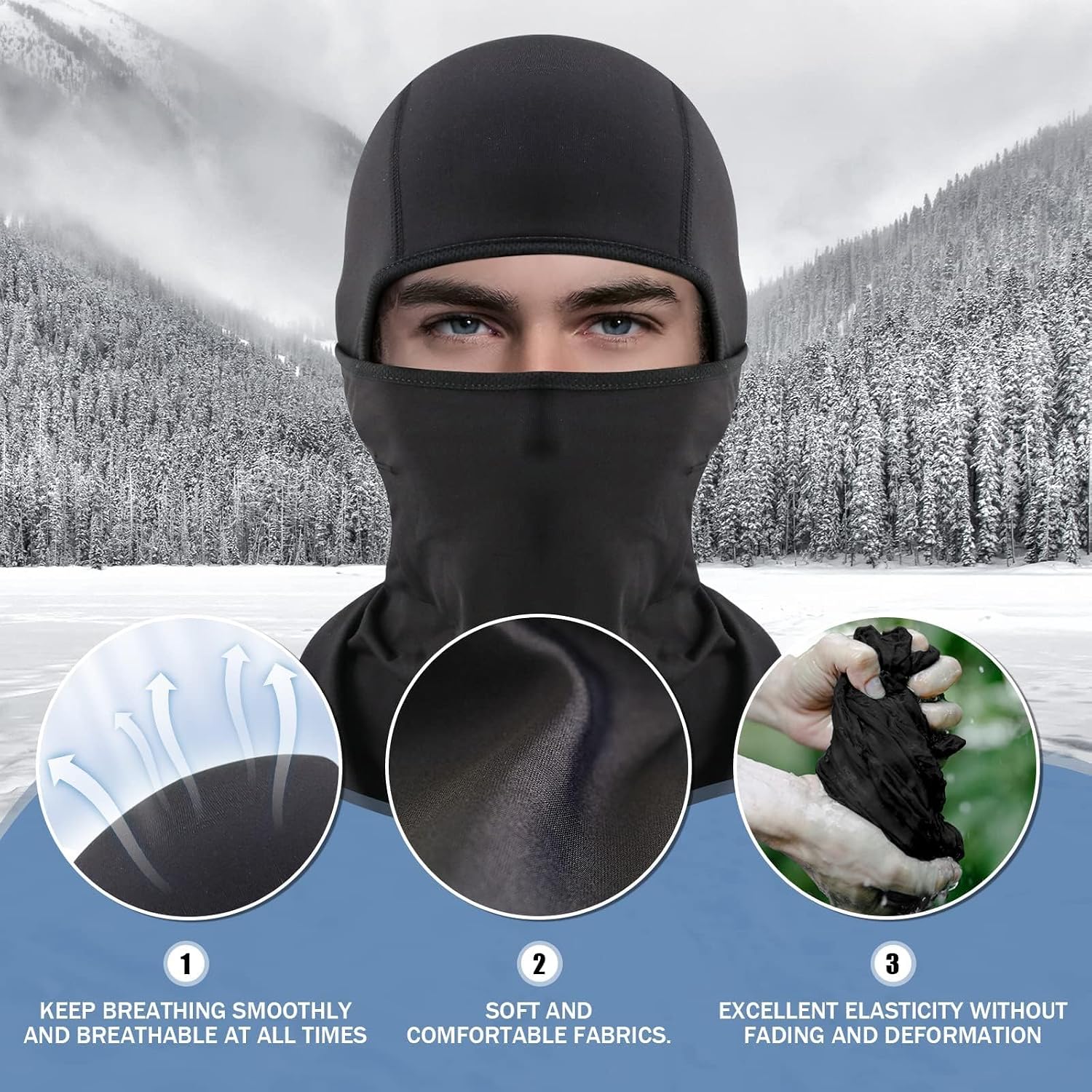 Cold Weather Balaclava Ski Mask for Men Windproof Thermal Winter Scarf Mask Women Neck Warmer Hood for Cycling