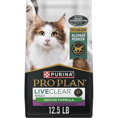Purina Pro Plan Indoor Cat Food LiveClear Cat Allergen Reducing Turkey and Rice Formula - 12.5 lb. Bag