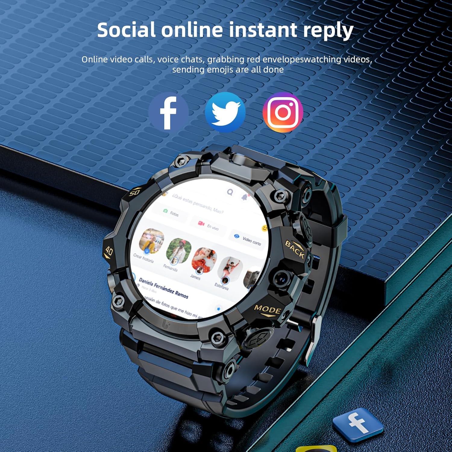 LOKMAT Smartwatch with social media apps