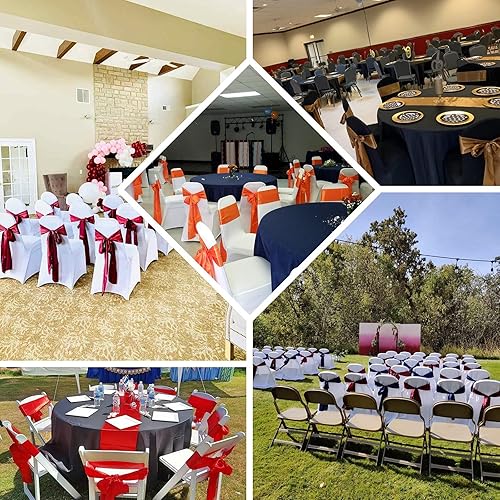 Miniatura 2 de STANLE TRANDS Bandas de silla de poliéster satinado  lazo para decoración de bodas, fiestas, cumpleaños, recepción, decoración de todos los eventos