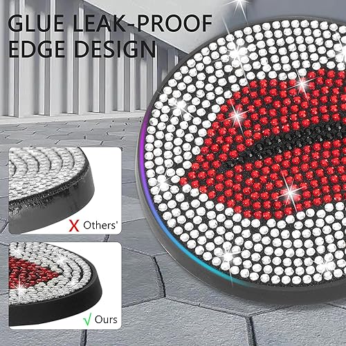 Miniatura 9 de Posavasos para automóvil, bonitos portavasos para automóvil, accesorios de automóvil brillantes para mujer, hechos a mano con diamantes de