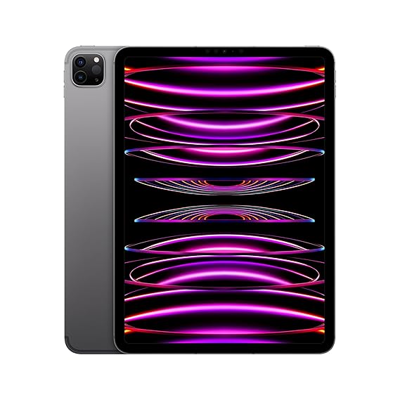 Apple iPad Pro 11 (4th Generation): with M2 chip, Liquid Retina Display, 1TB, Wi-Fi 6E + 5G Cellular, 12MP front/12MP and 10MP Back Cameras, Face ID, All-Day Battery Life Space Grey