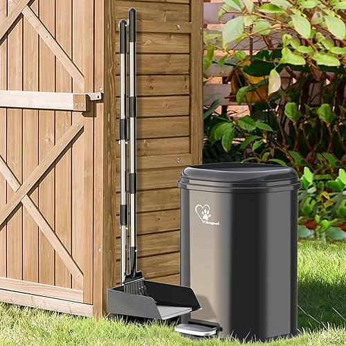 Miniatura 6 de Basurero de excremento de perro en el exterior, contenedor de basura portátil de 18 litros4.76 galones con tapa y control de olores interior