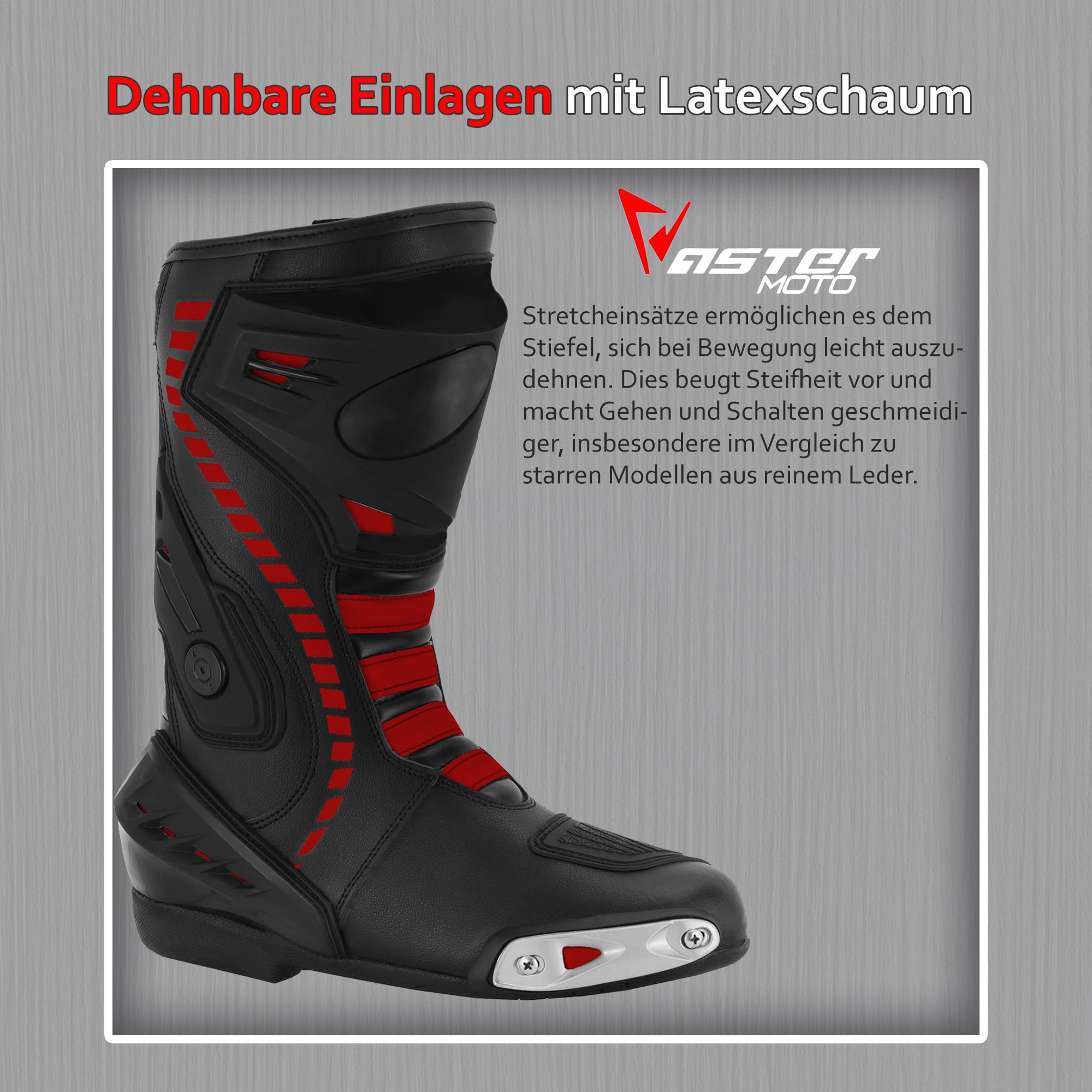 Herren Motorradschuhe Knöchel wasserdichte Leder-Rennstiefel Rutschfeste Sohle Wasserdichtes Schutzschuhwerk