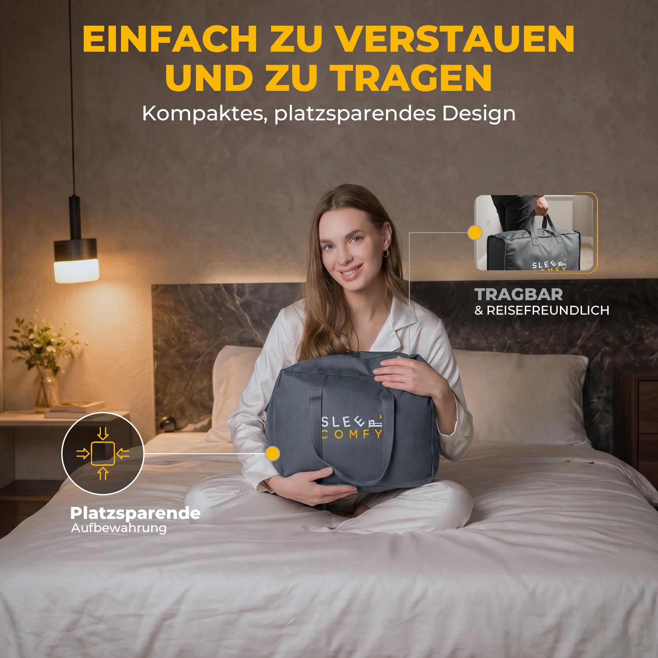 SLEEP COMFY Gewichtsdecke 9 kg 150x200 cm Oeko-Tex Zertifizierte Kühlende Anti-Stress Decke