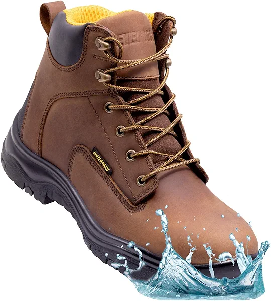 EVERBOOTS ULTRA DRY Men's Waterproof Hiking Work Boots, Lightweight Ultility Leather Shoes, Water Proof Tactical Military Outdoor Ankle Mens Boot for Construction, Roofing, Hunting, Winter Trails