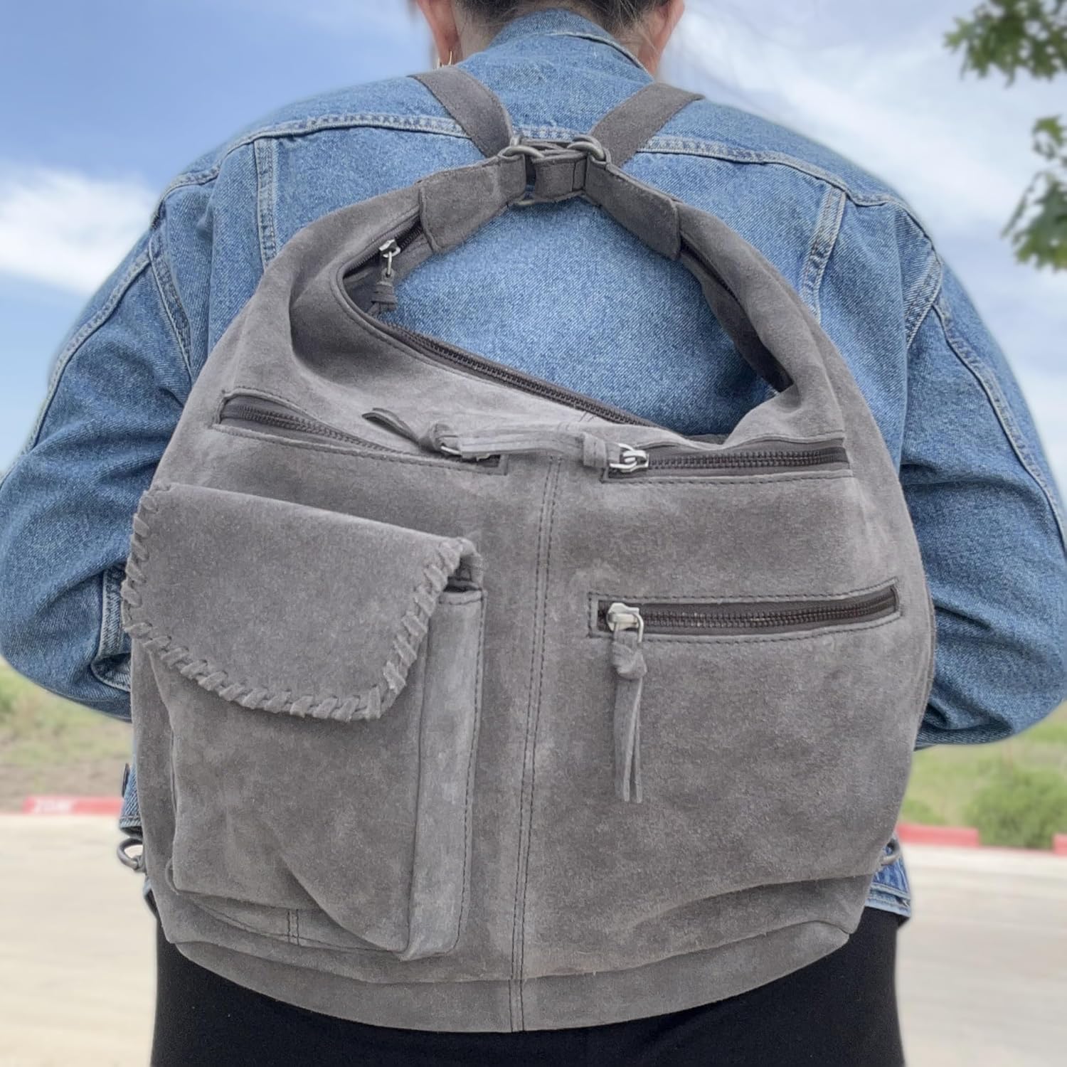 Myra Bag Leather Shoulder Purse Convertible Backpack for Women - Image 3