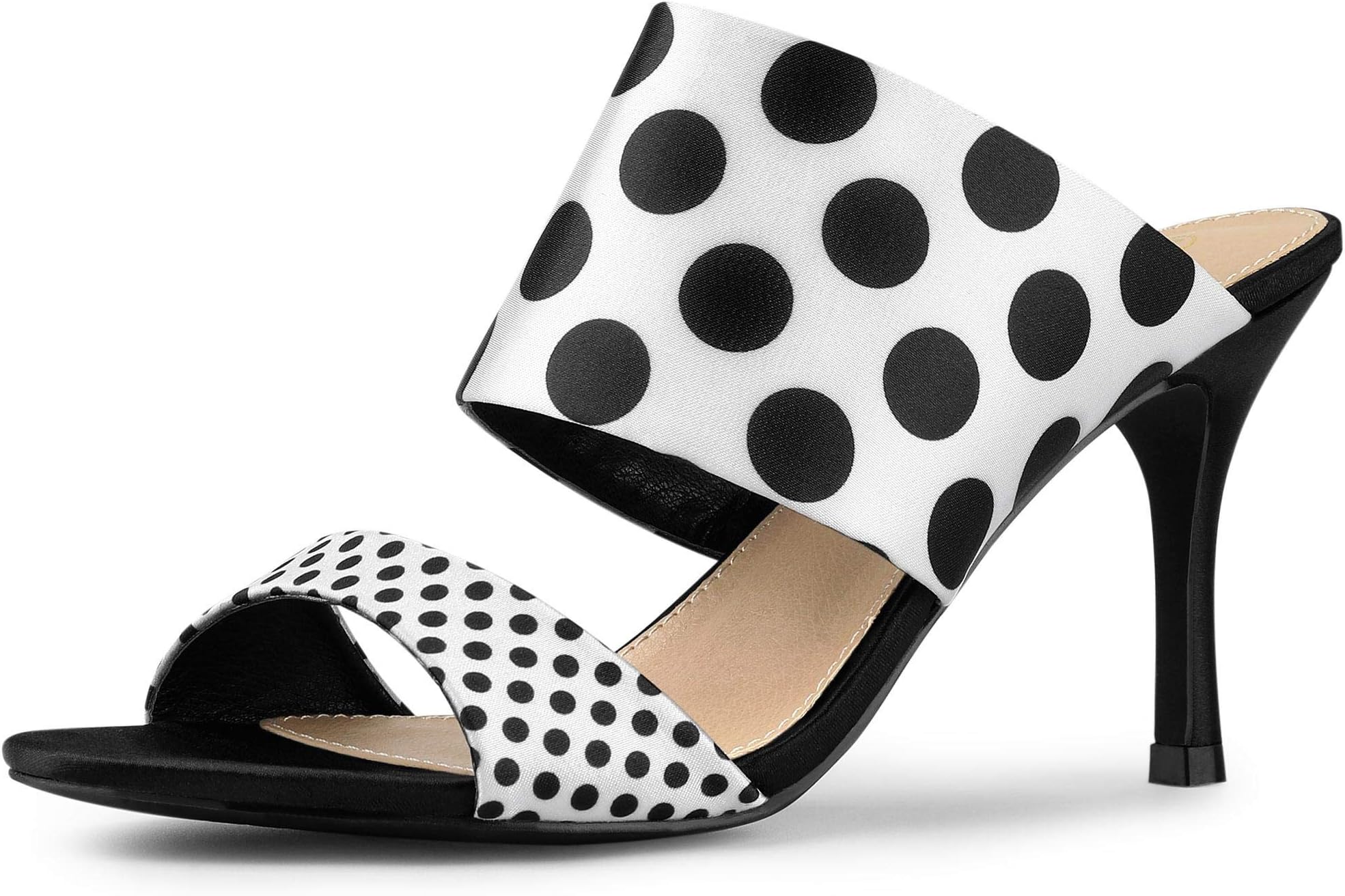 Allegra KWomen's Polka Dots Stiletto Heel Slides Sandals
