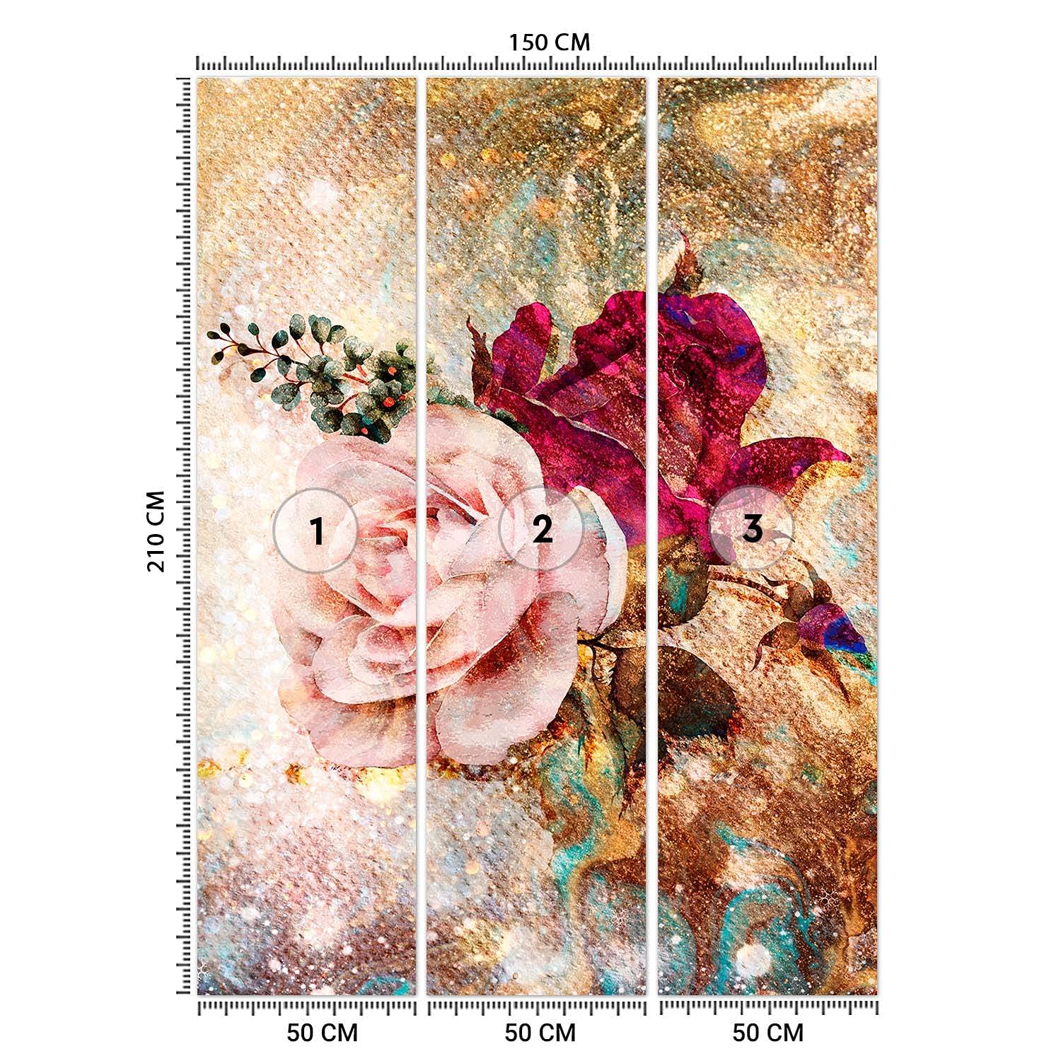 Feeby Papier Peint Intisse Plantes Fleurs Roses 150x210 cm rose Décoration Murale Tableaux Poster Muraux Chambre Enfant Salon Salle Cuisine Coucherr Abstrait Nature