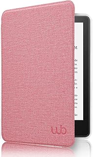 Capa Kindle Paperwhite 11a geração 2021 - WB Ultra leve Silicone Flexível e Sensor Magnético - Tecido Rosa (Não Compatível com Kindle 11ª Geração ou Kindle Paperwhite 10ª Geração)