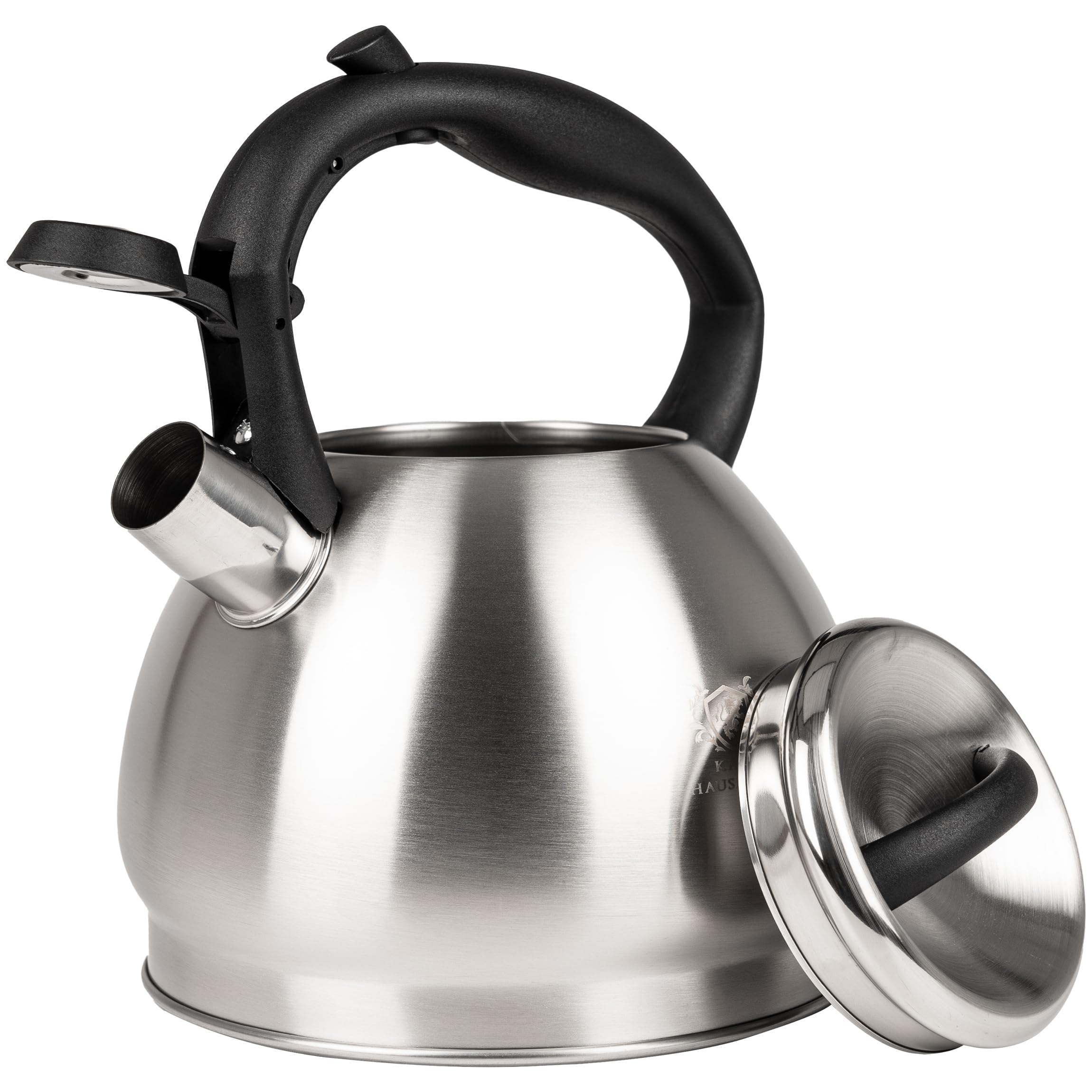 KARL HAUSMANN Bollitore Induzione 1,8L Acciaio Inox con Fischio - Teiera per Piano a Gas, Vetroceramica ed Elettrico - Bollitore Acqua Cucina con Coperchio