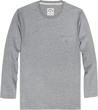 Dubinik Mens Long Sleeve T-Shirts 100% Cotton Heightwight Workwear with Pocket