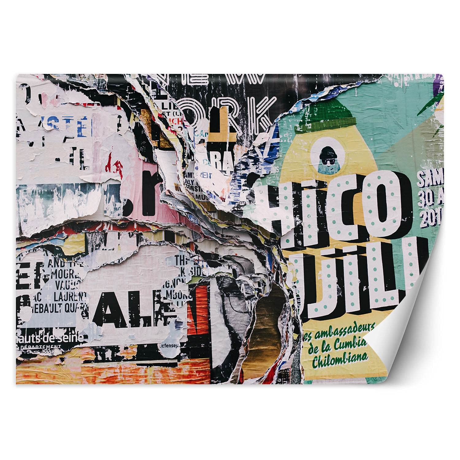 Feeby Papel Pintado Carteles Tipografía Pared 450x315 cm Multi Decoración De Pared Fotomural Decorativo Murales Comedores Salones Habitaciones Ciudad Grunge