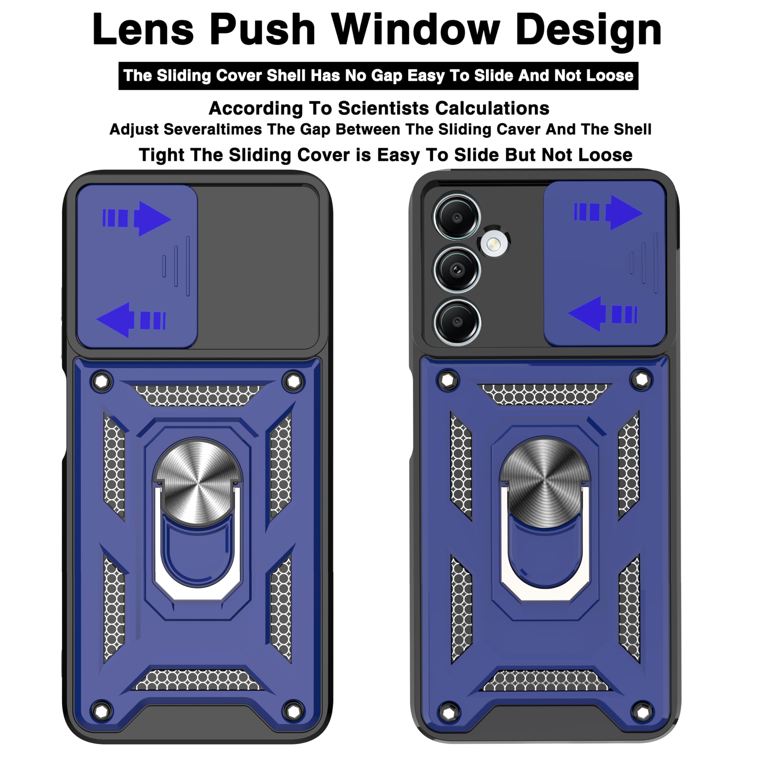 YmhxcY Galaxy A05 Case With Slide Camera Cover - 2 Pack Screen Protector & Magnetic Kickstand