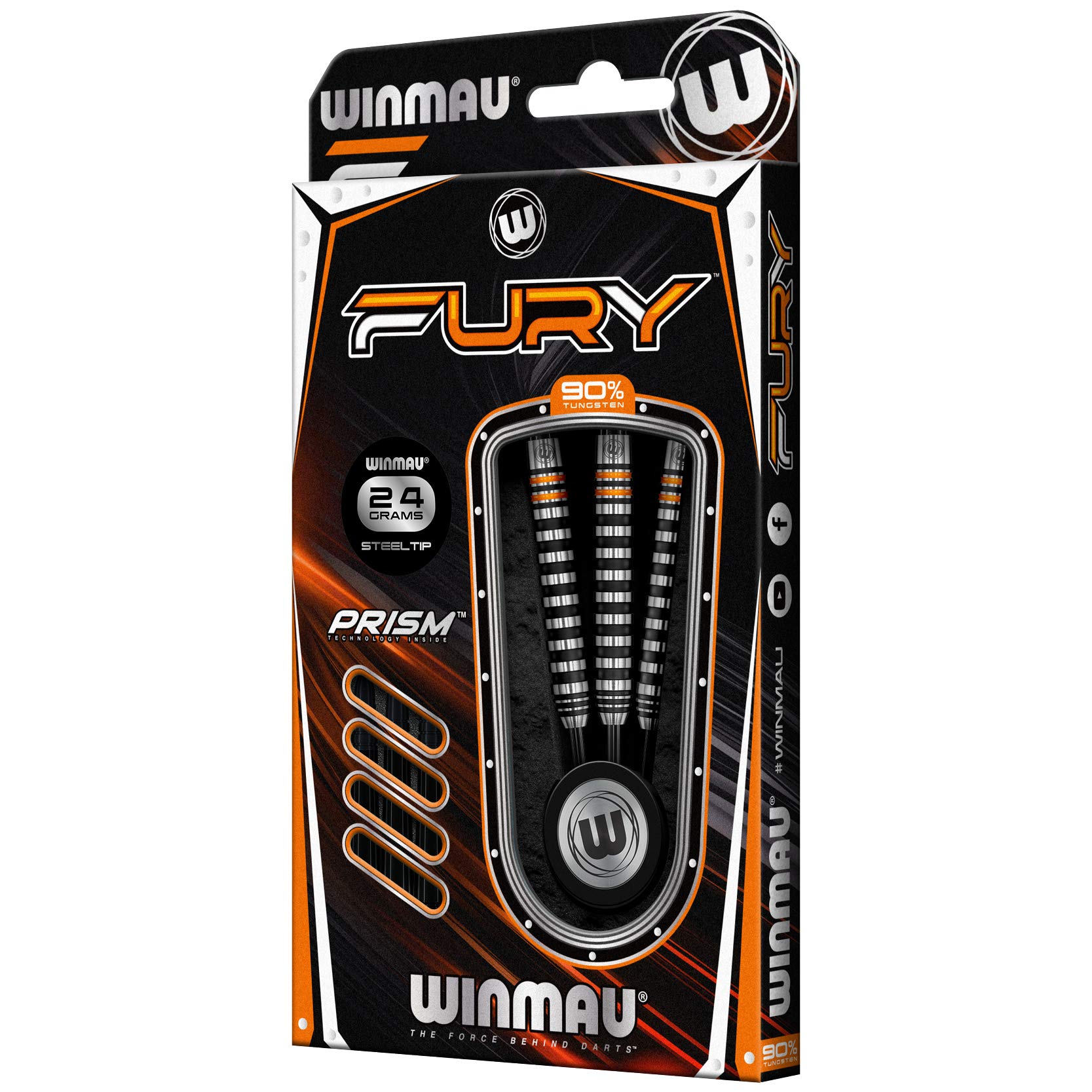 WINMAU Jeff Smith Tungstène Steeltip Fléchettes 25 Gramme Avec Prism Vols Et Vecta Porte-empennages (Tiges De Fléchettes