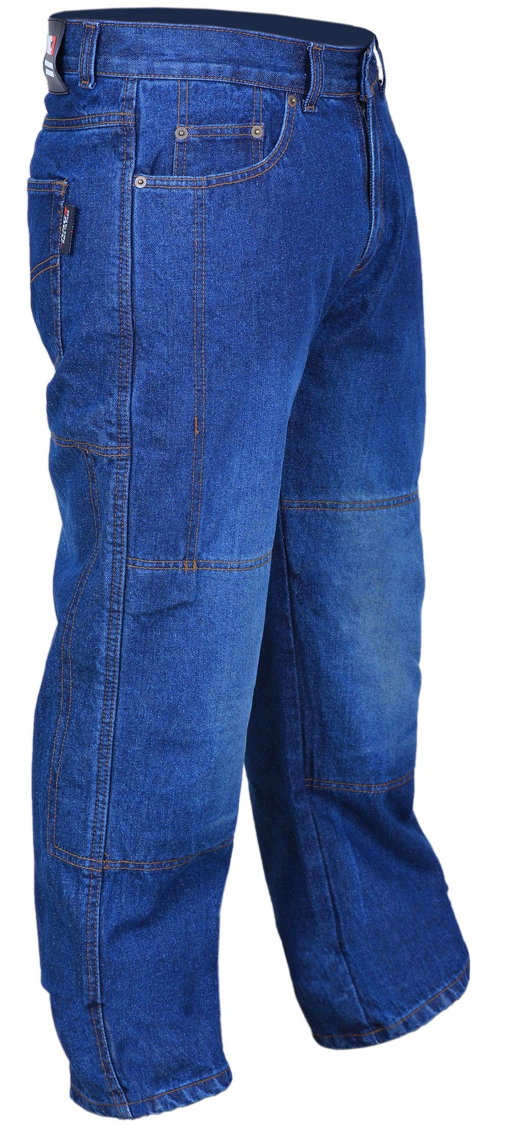 Rac3 Men's Blue Original Motorbike Protective Denim Armoured Lining Jeans Trousers