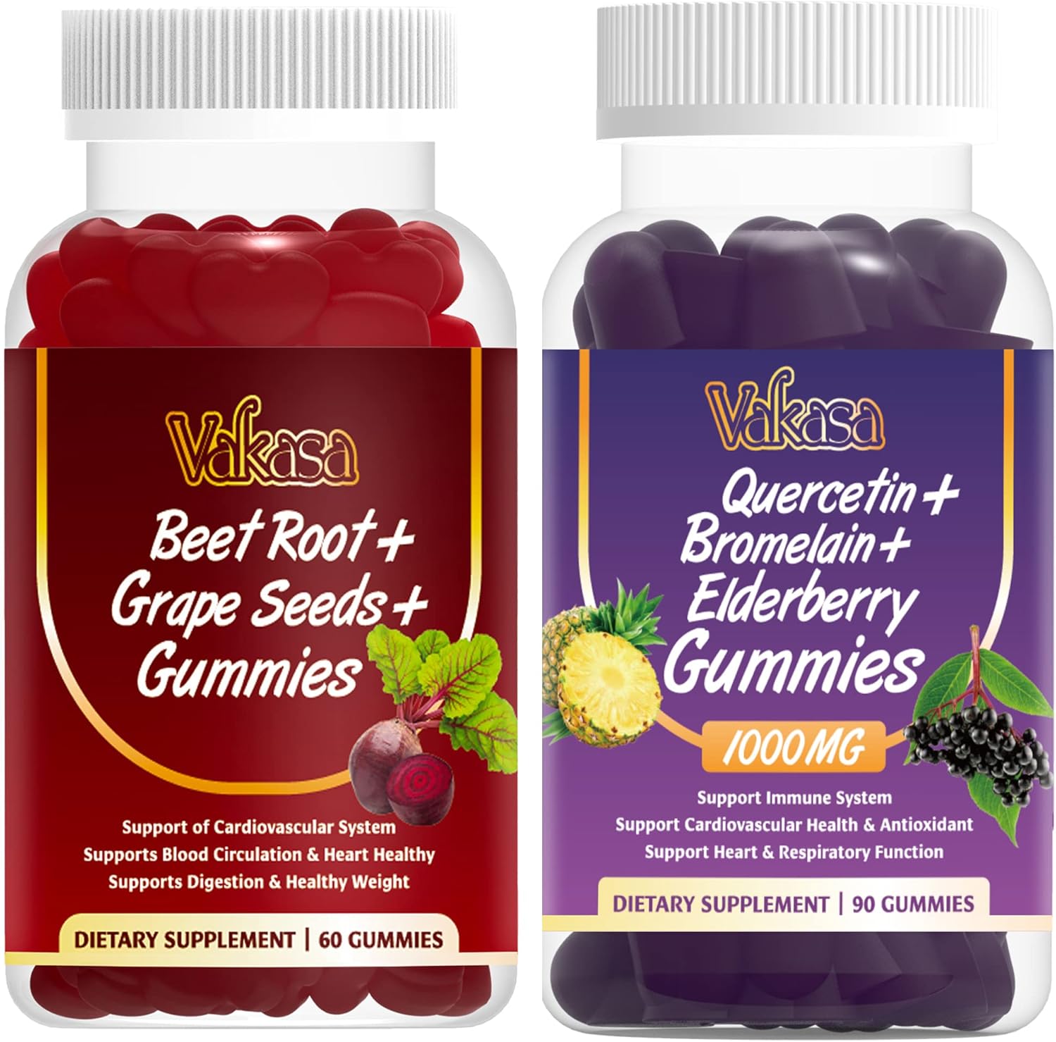 Vakasa Beet Root Gummies & Quercetin Gummies Health