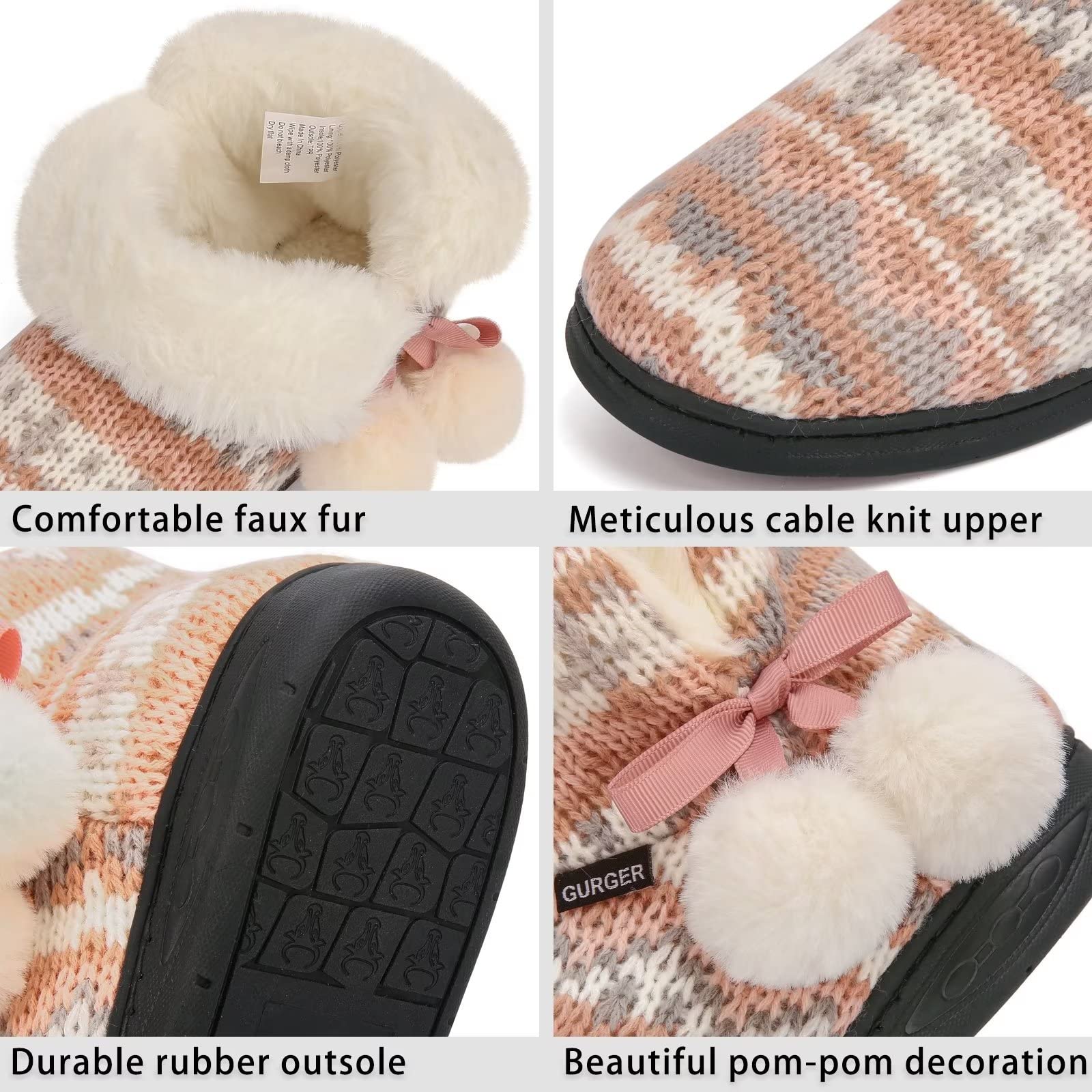 Zapatillas de Estar por Casa para Niños Niñas Invierno Caliente Peluche Pantuflas de Casa
