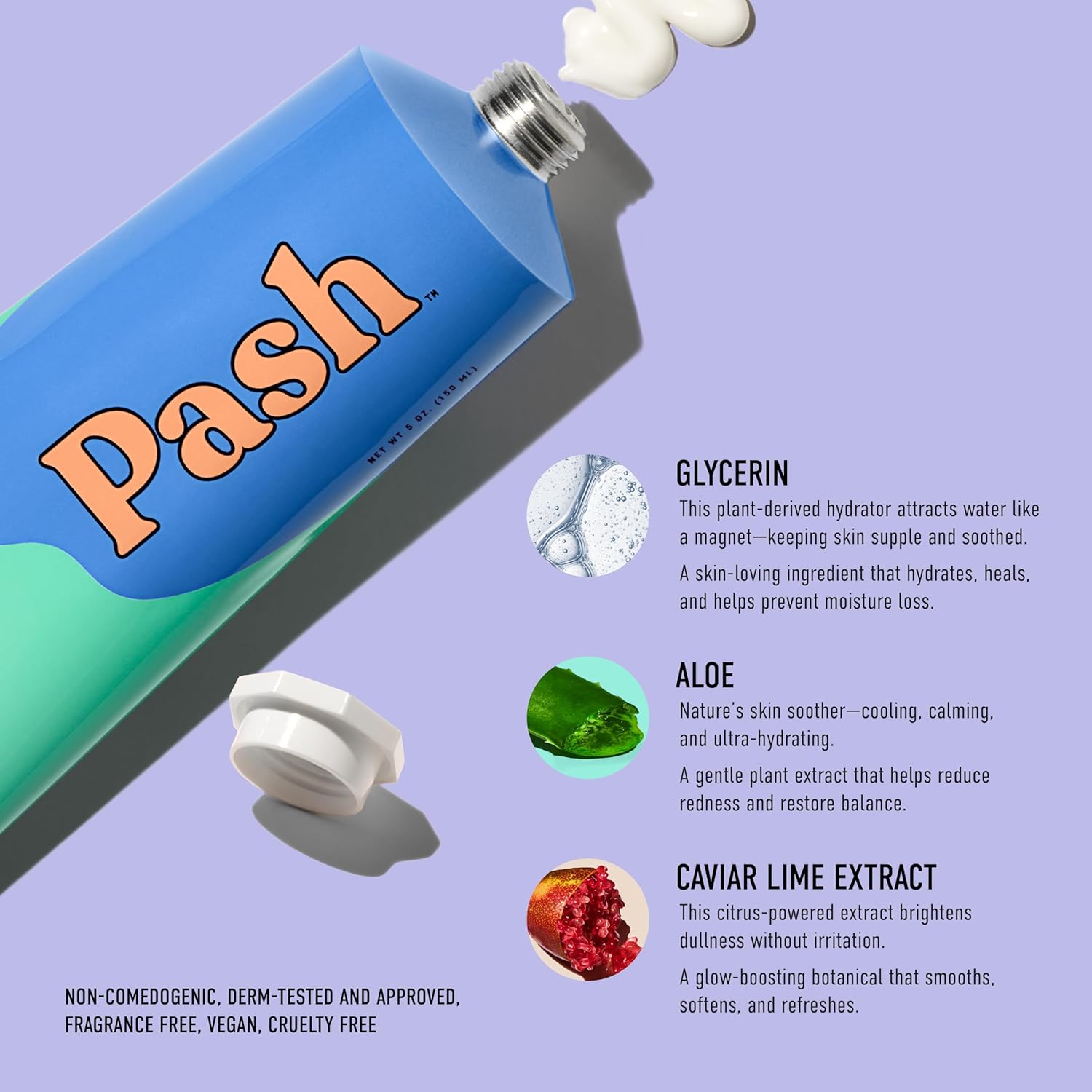 Pash Skin Barrier Rescue & Repair Daily Moisturizer, Fragrance-Free, Face & Body Lotion, Sensitive Skin, with Aloe Vera, Golden Seaweed & Caviar Lime Extract | Instantly Soothes Dry and Irritated Skin