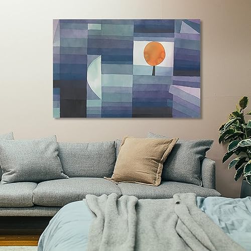 Miniatura 7 de Paul Klee - Der Bote Des Herbstes (gruenviolette Stufung Mit Orange Akzent) 1922 Poster Decorative Painting Canvas Wall Art Living Room Posters