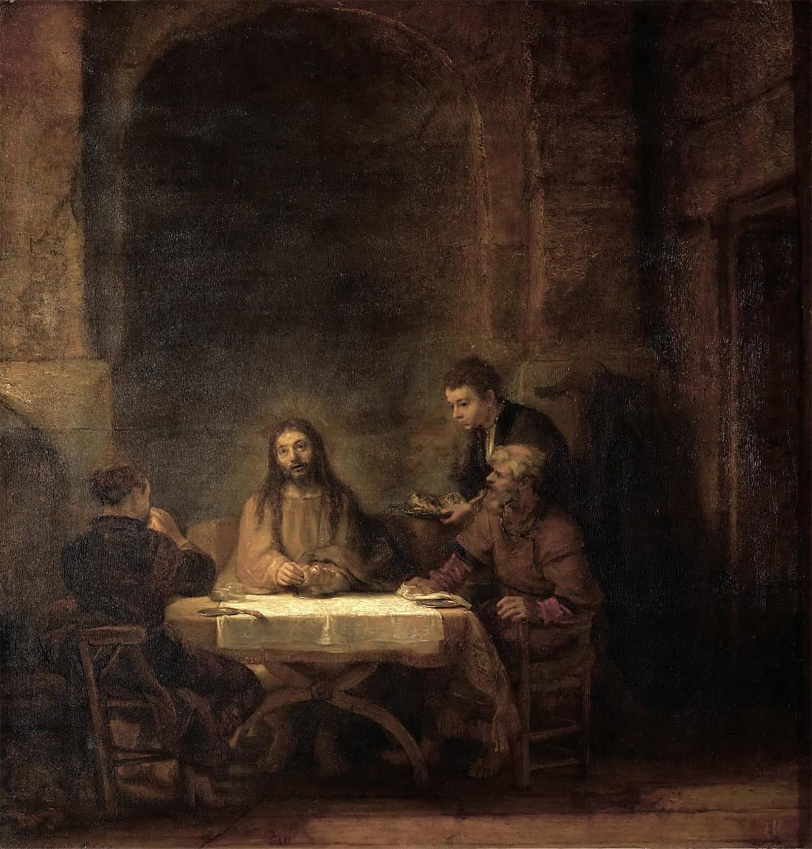 ARTXLXXBN Famous Painting Art Wall Decor Abstract Art Picture The supper at emmaus by Rembrandt van Rijn Animal Pictures for Home Decor 60x90cm