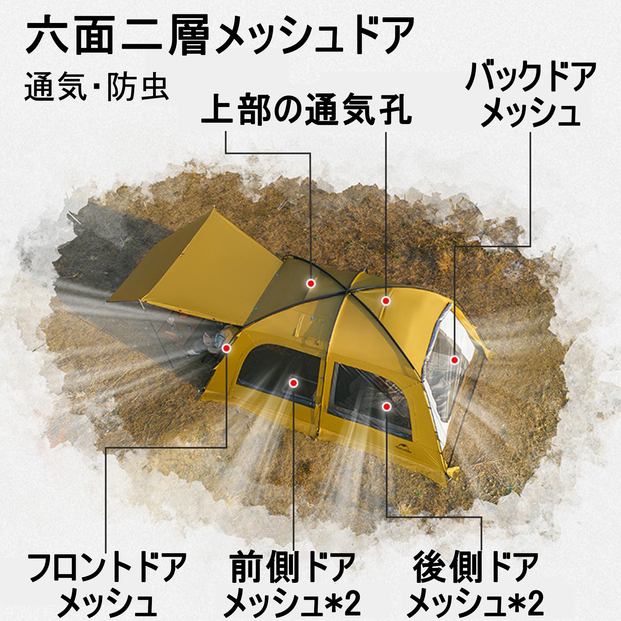 Amazon.co.jp: Naturehike Dune7.6/10.9 ツールームテント 曲げ処理で