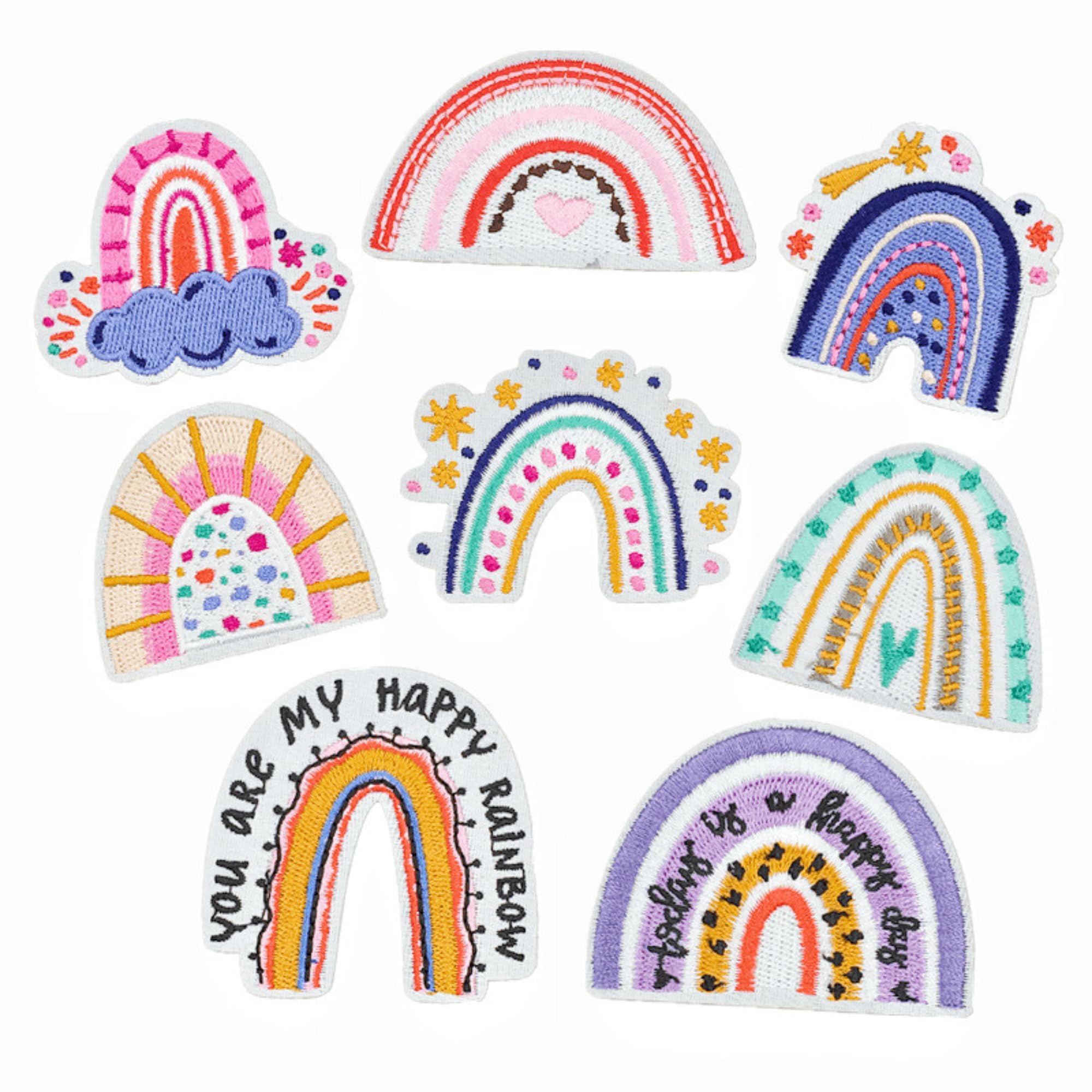 Patchs en tissu arc-en-ciel pour masquer les taches des vêtements