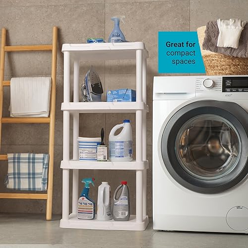 Miniatura 2 de BLACK+DECKER, Estante de almacenamiento ligero de 4 niveles, 50 librasestante (47 pulgadas de alto x 22.1 pulgadas de ancho x 14.3 pulgadas de