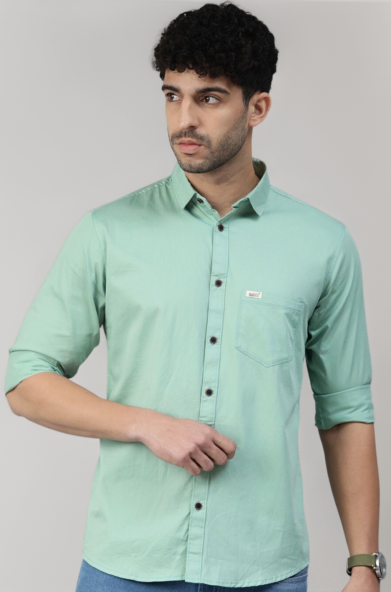 Men Classic Slim Fit Pure Cotton Casual Shirt