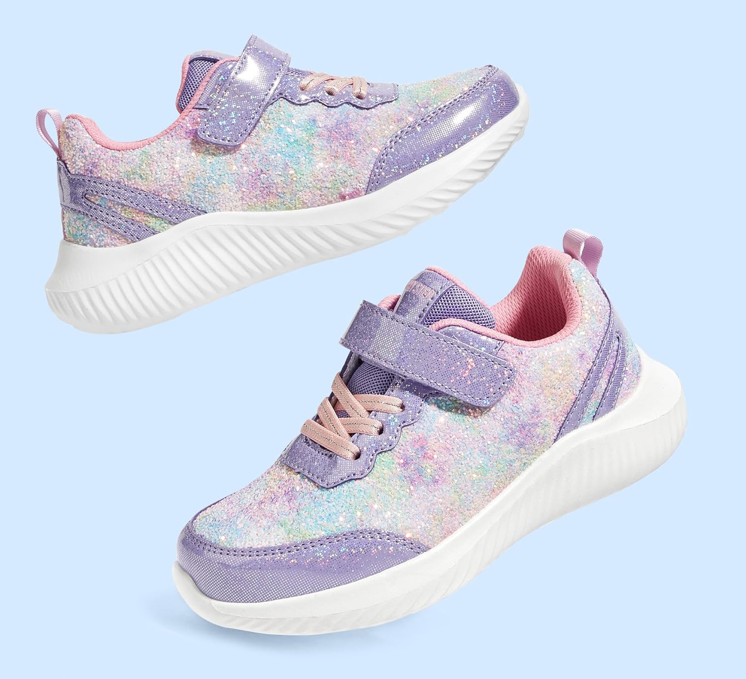 LUCKY STEP Kid's Glitter Fashion Sneakers Sparkly Princess Tennis Bling Shiny Sequins Athletic Walking School Shoes for Children/Boys/Girls - Image 7