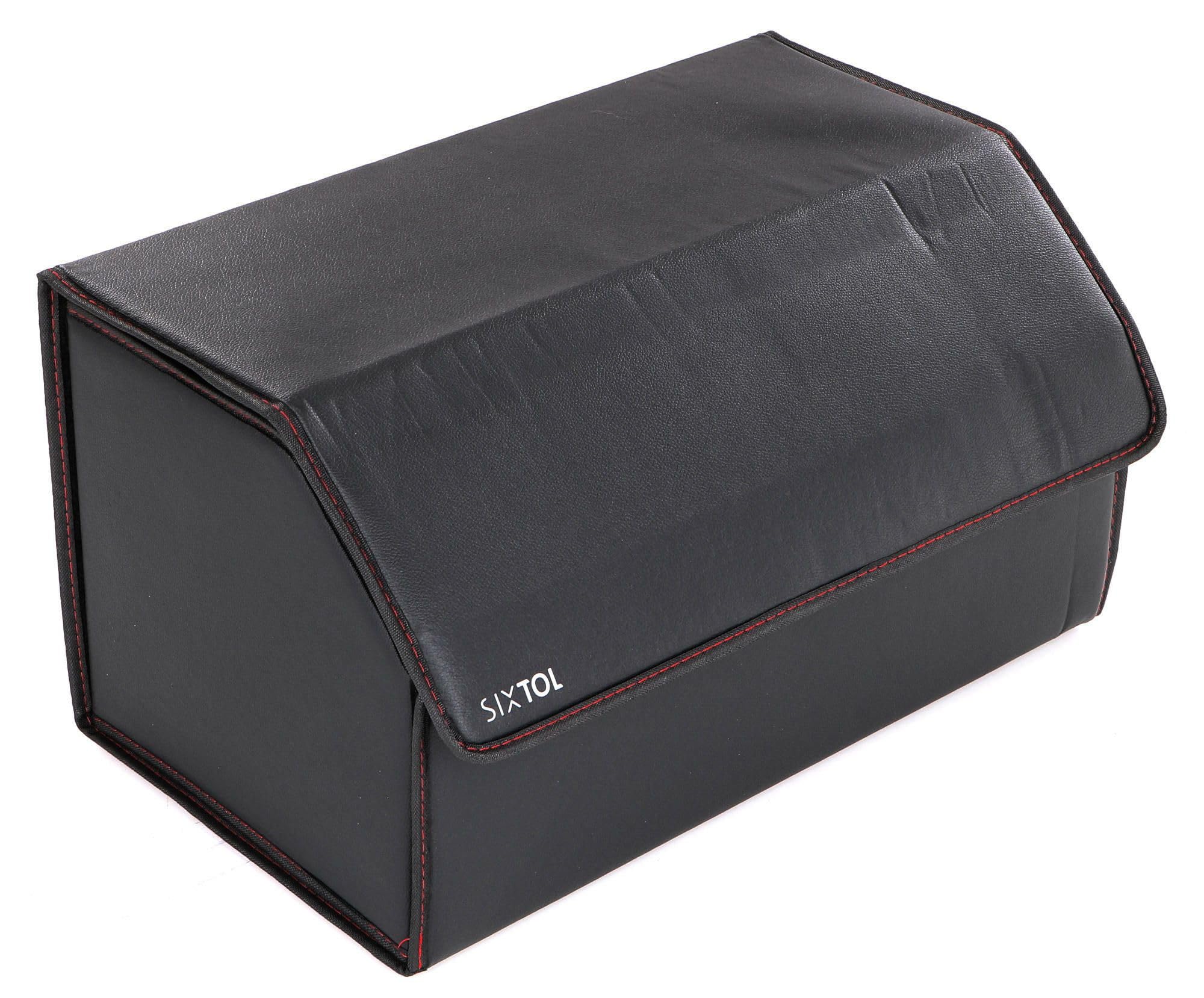 CAR COMPACT LEATHER L | Składany organizer do bagażnika z pokrywą | 2 przegrody | kompatybilny z większością samochodów osobowych